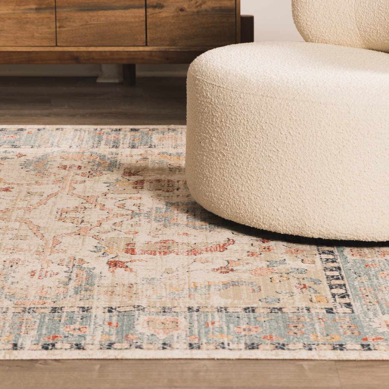Shafter Traditional Cream And Navy Machine Woven Outdoor Area Rug - Image 4