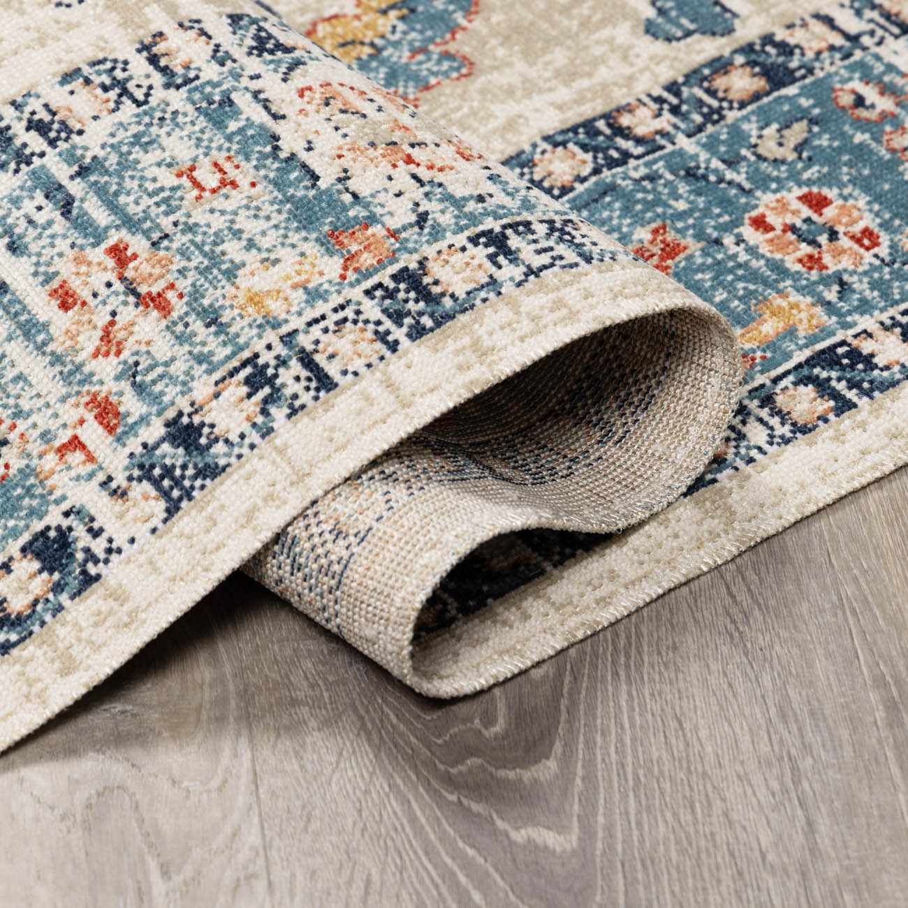 Shafter Traditional Cream And Navy Machine Woven Outdoor Area Rug - Image 7