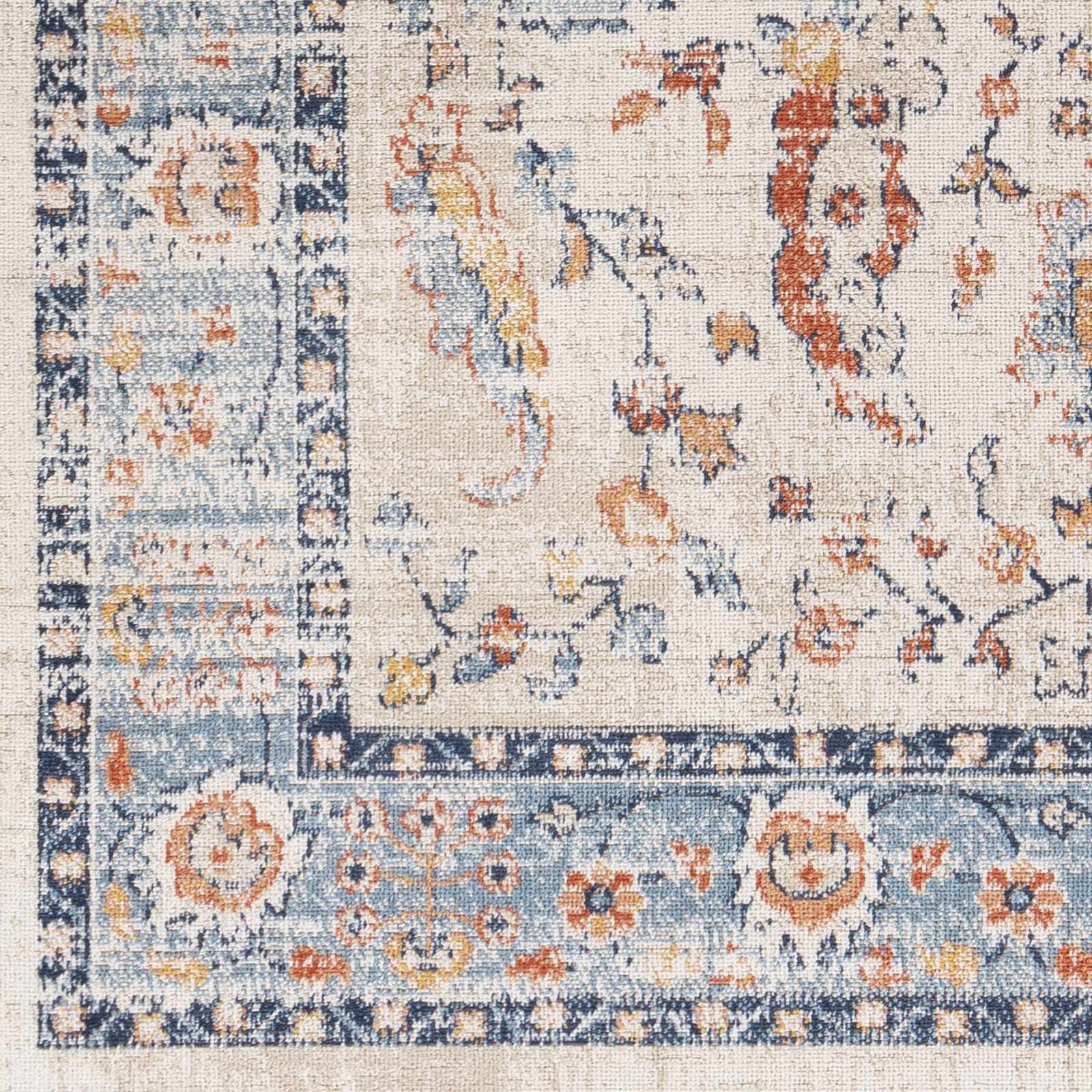 Shafter Traditional Cream And Navy Machine Woven Outdoor Area Rug - Image 8