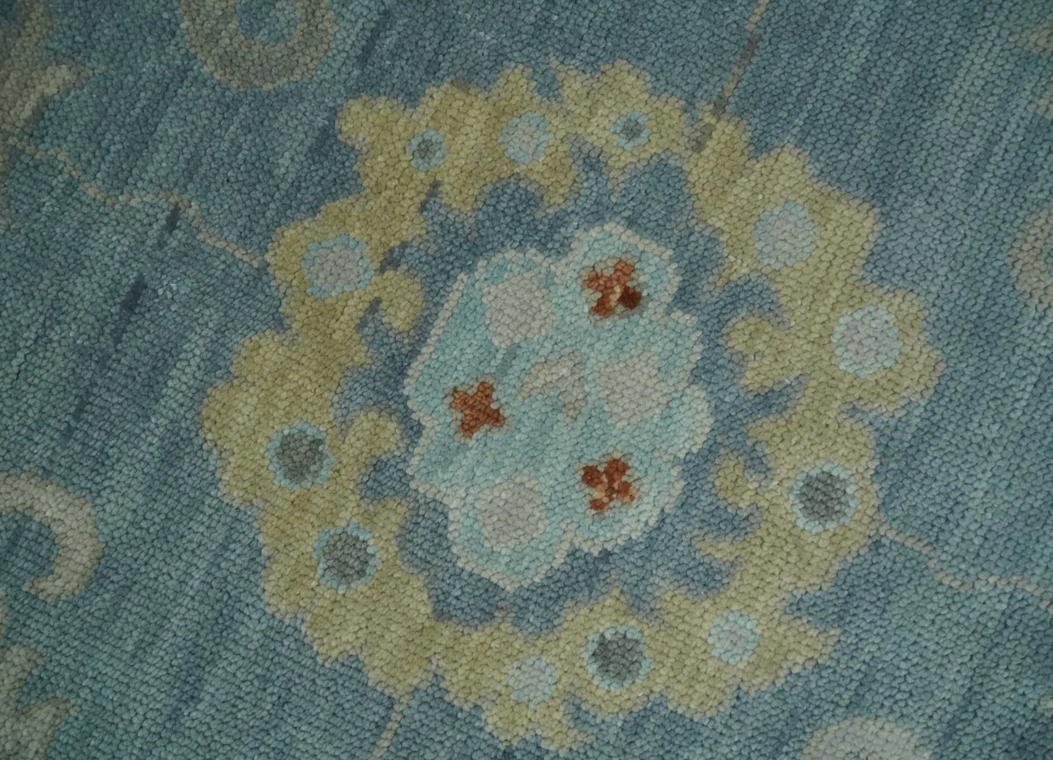 Silver and Beige Hand knotted Traditional Multi Size Oushak Wool Area Rug - Image 6