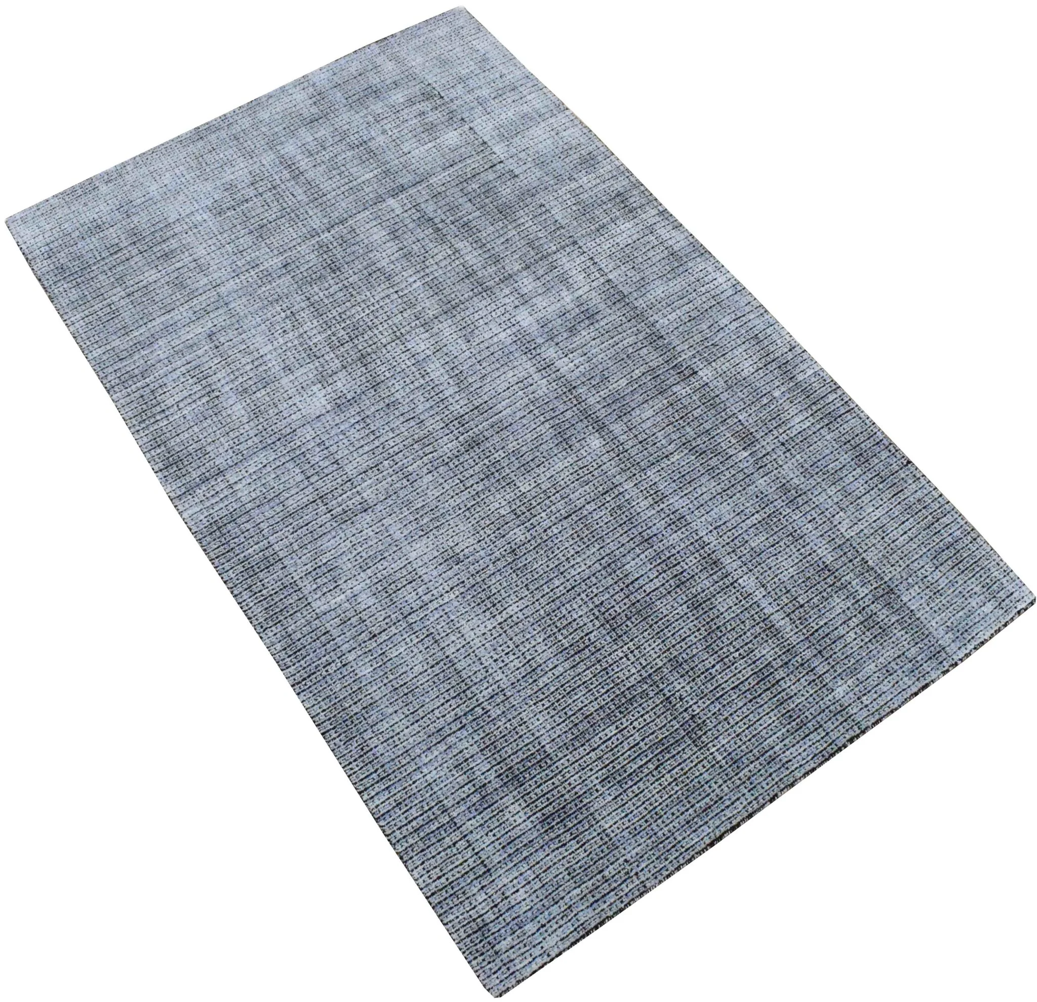 5x8 Silver and Black Handmade Area Rug Made With Fine Viscose - Image 3