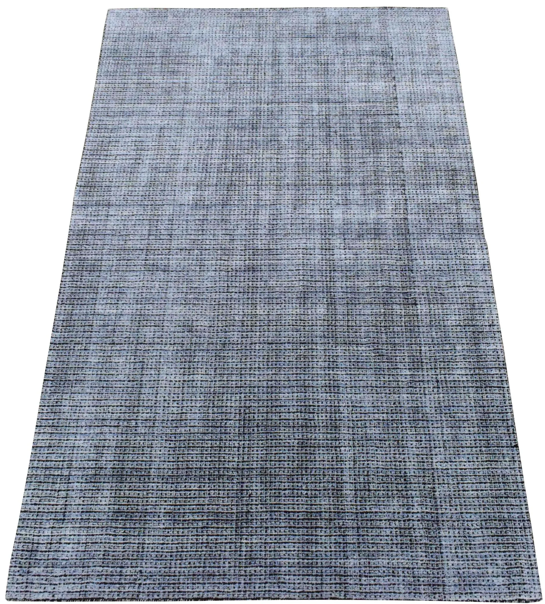 5x8 Silver and Black Handmade Area Rug Made With Fine Viscose - Image 4