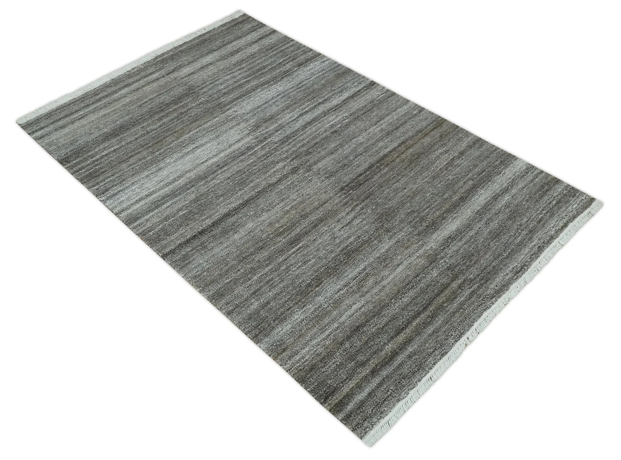 Silver and Charcoal Modern Abstract 5x8 Dari Pet yarn Area Rug - Image 11