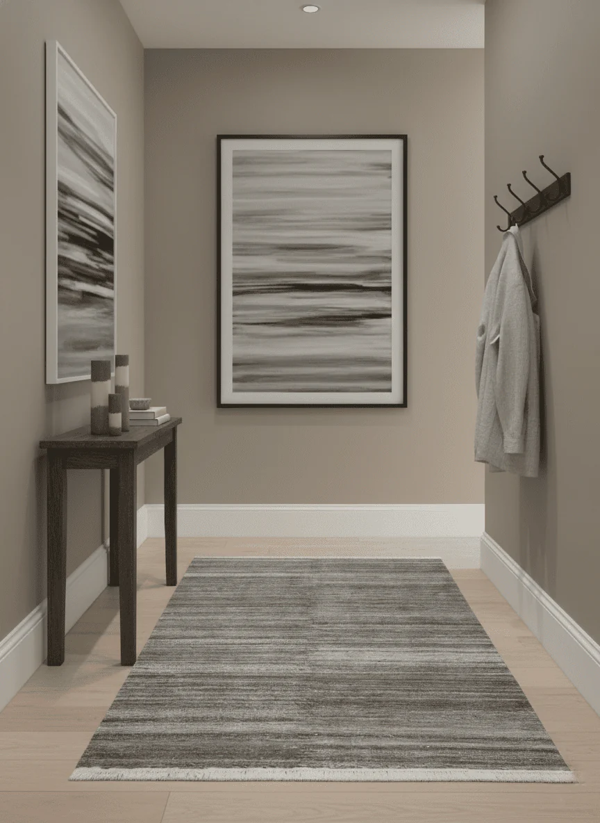 Silver and Charcoal Modern Abstract 5x8 Dari Pet yarn Area Rug - Image 2