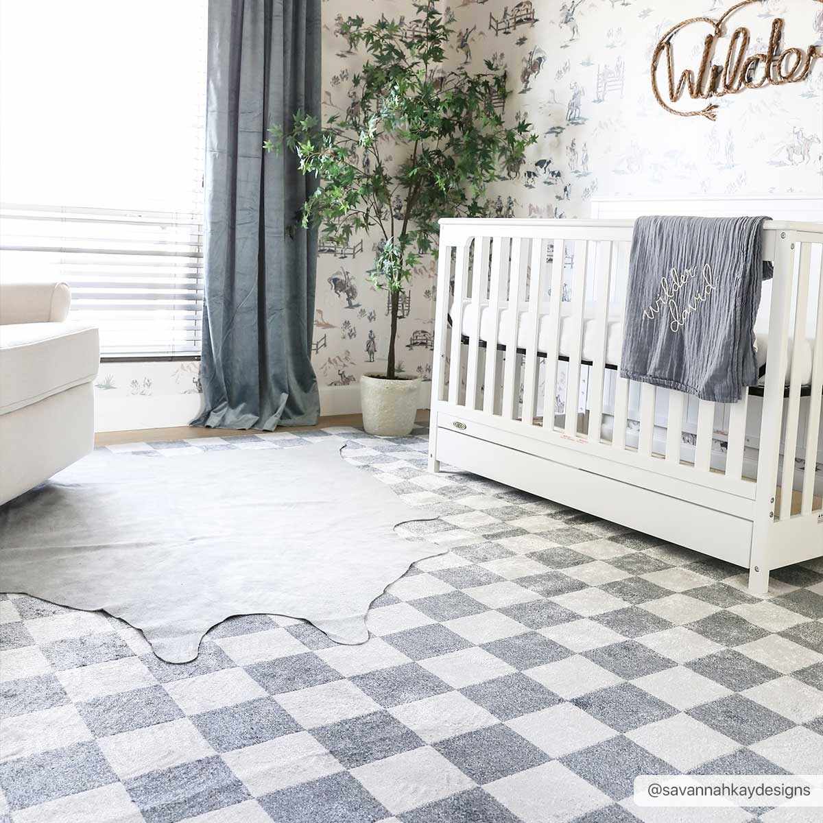 Silver and Charcoal Modern Checkered Pattern Washable Area Rug - Image 20