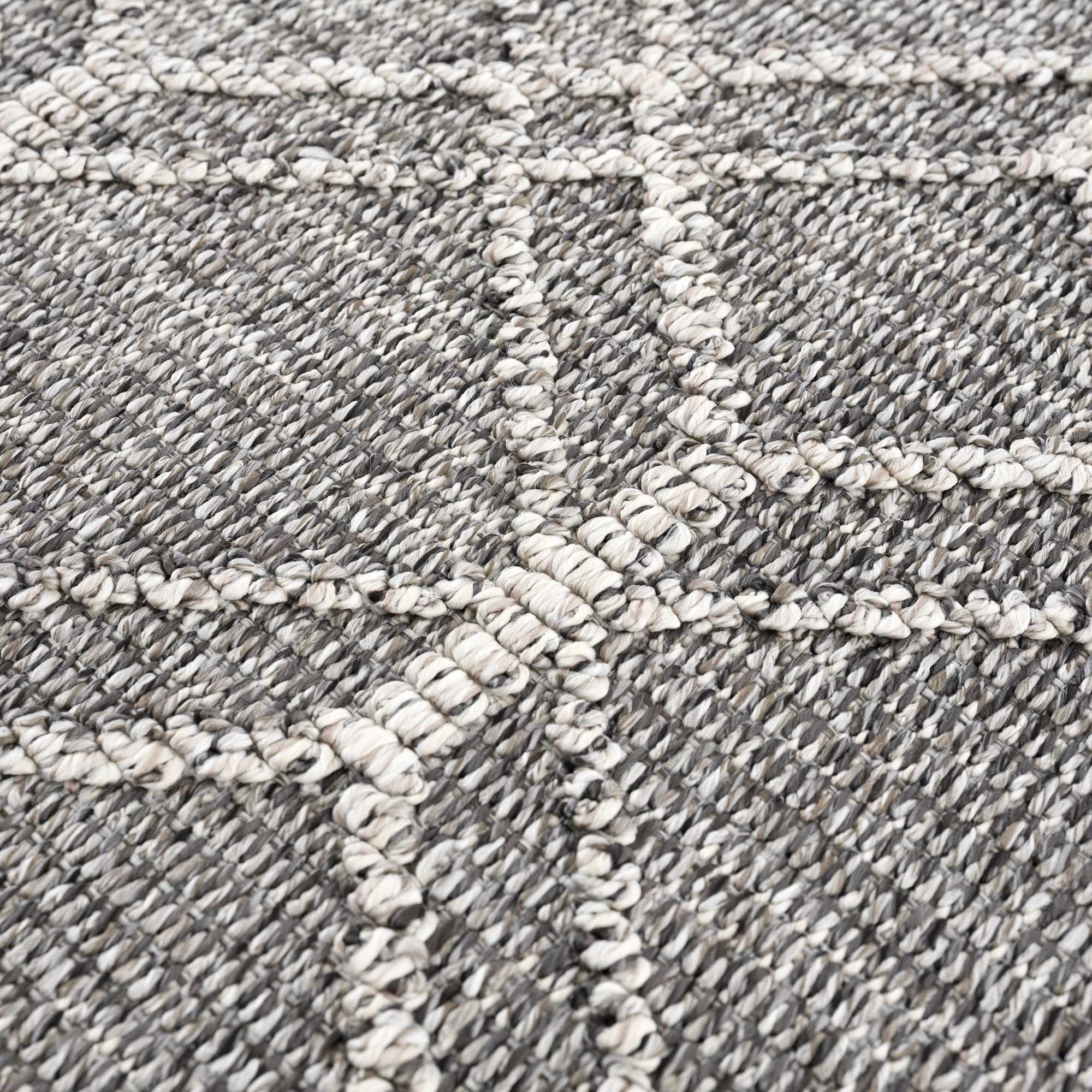 Silver and Charcoal Modern Geometrical Texture Outdoor Safe Area Rug - Image 13