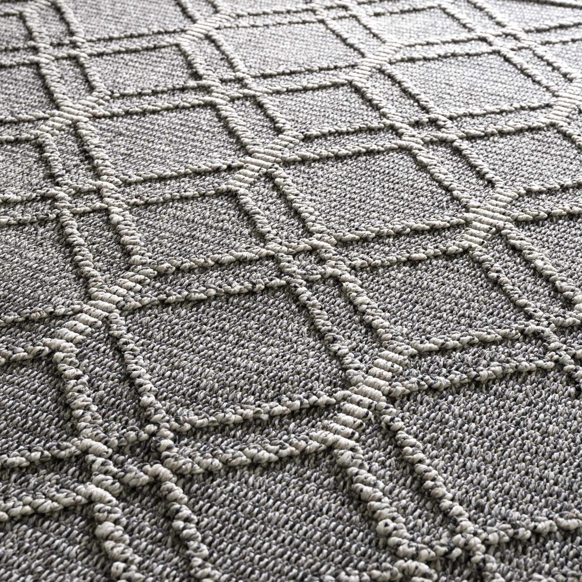 Silver and Charcoal Modern Geometrical Texture Outdoor Safe Area Rug - Image 14