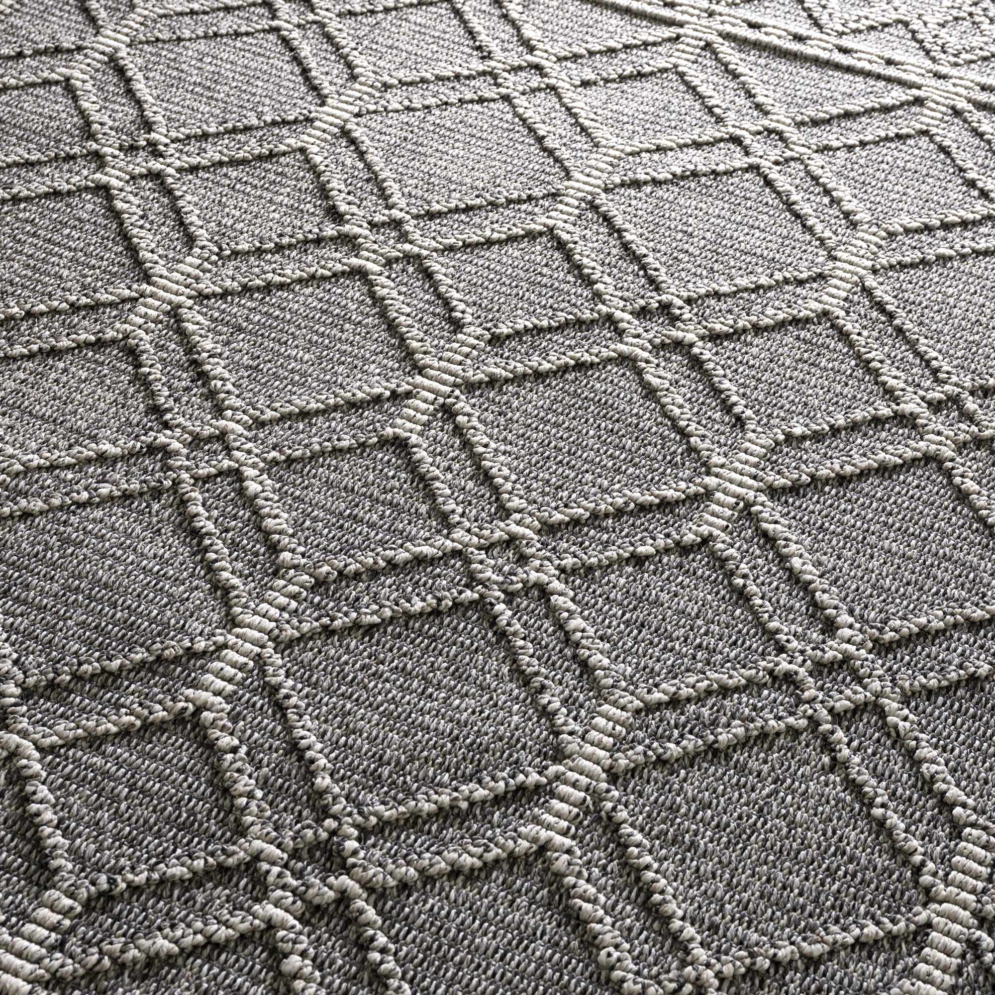 Silver and Charcoal Modern Geometrical Texture Outdoor Safe Area Rug - Image 15