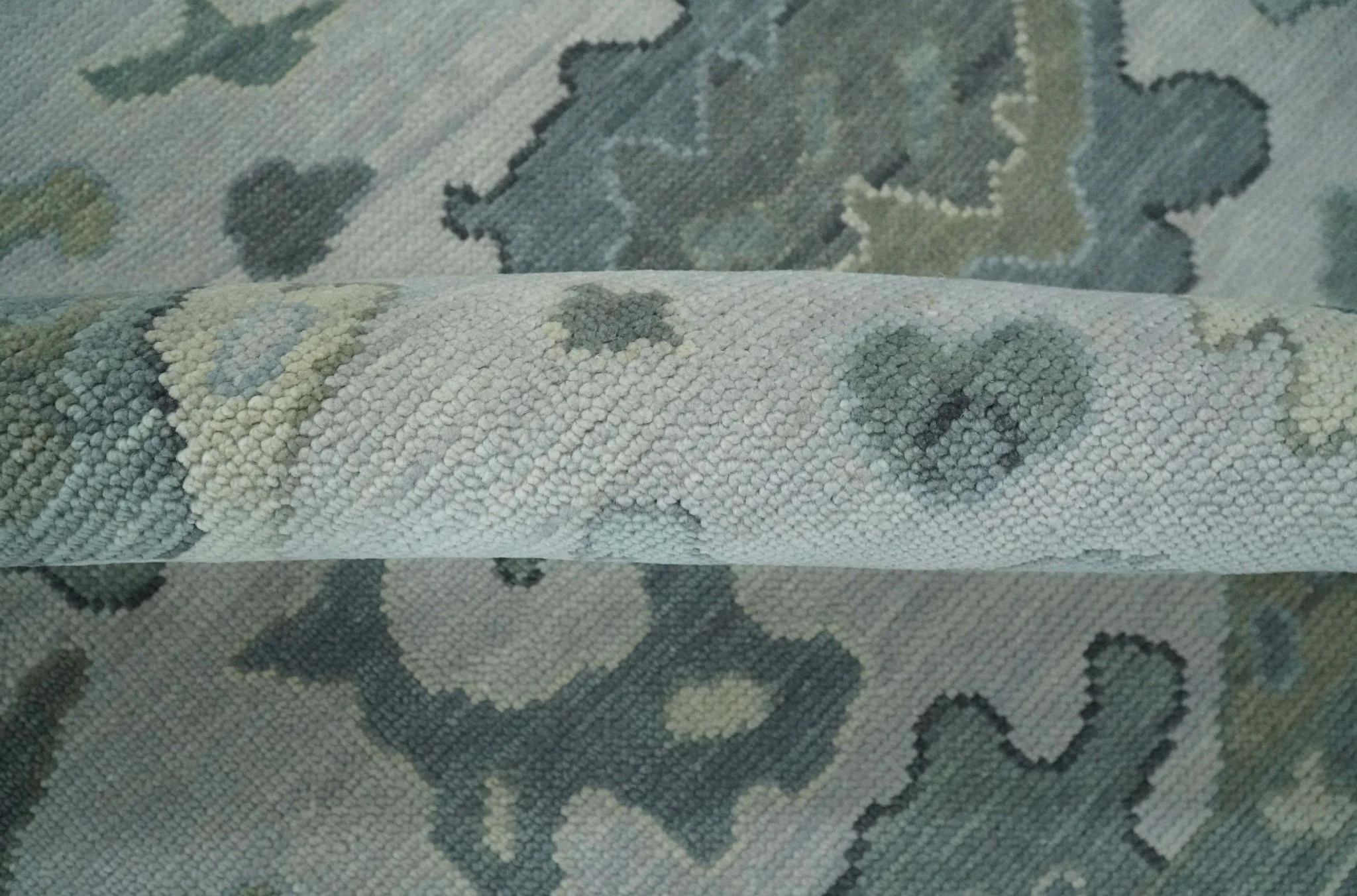 Silver and Gray Hand knotted Traditional Oushak Multi Size wool Area Rug - Image 6