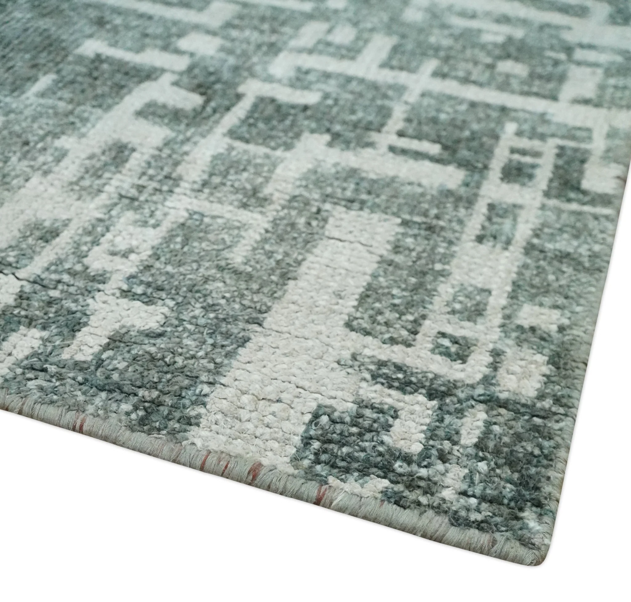 Hand Knotted Silver and Gray 5x8 Modern Abstract Contemporary Recycled Silk Area Rug - Image 5