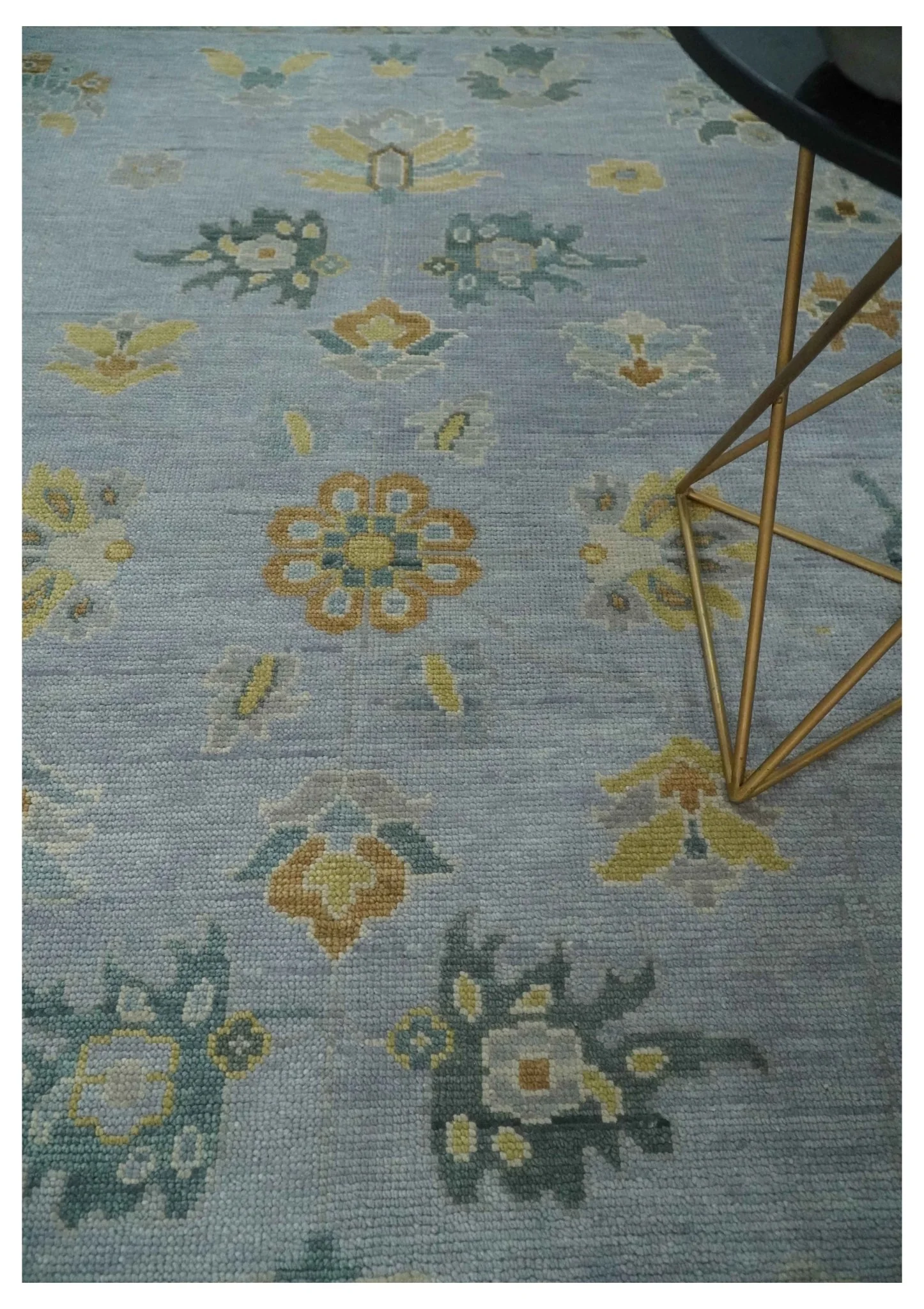 Antique Style Silver and Gray Traditional Hand knotted Oushak Custom Made wool Rug - Image 2
