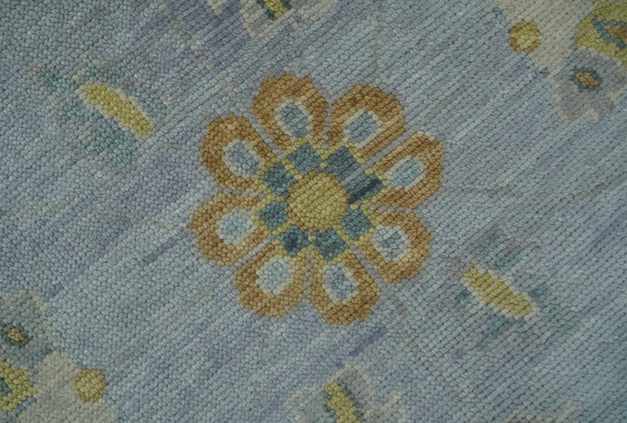 Antique Style Silver and Gray Traditional Hand knotted Oushak Custom Made wool Rug - Image 4