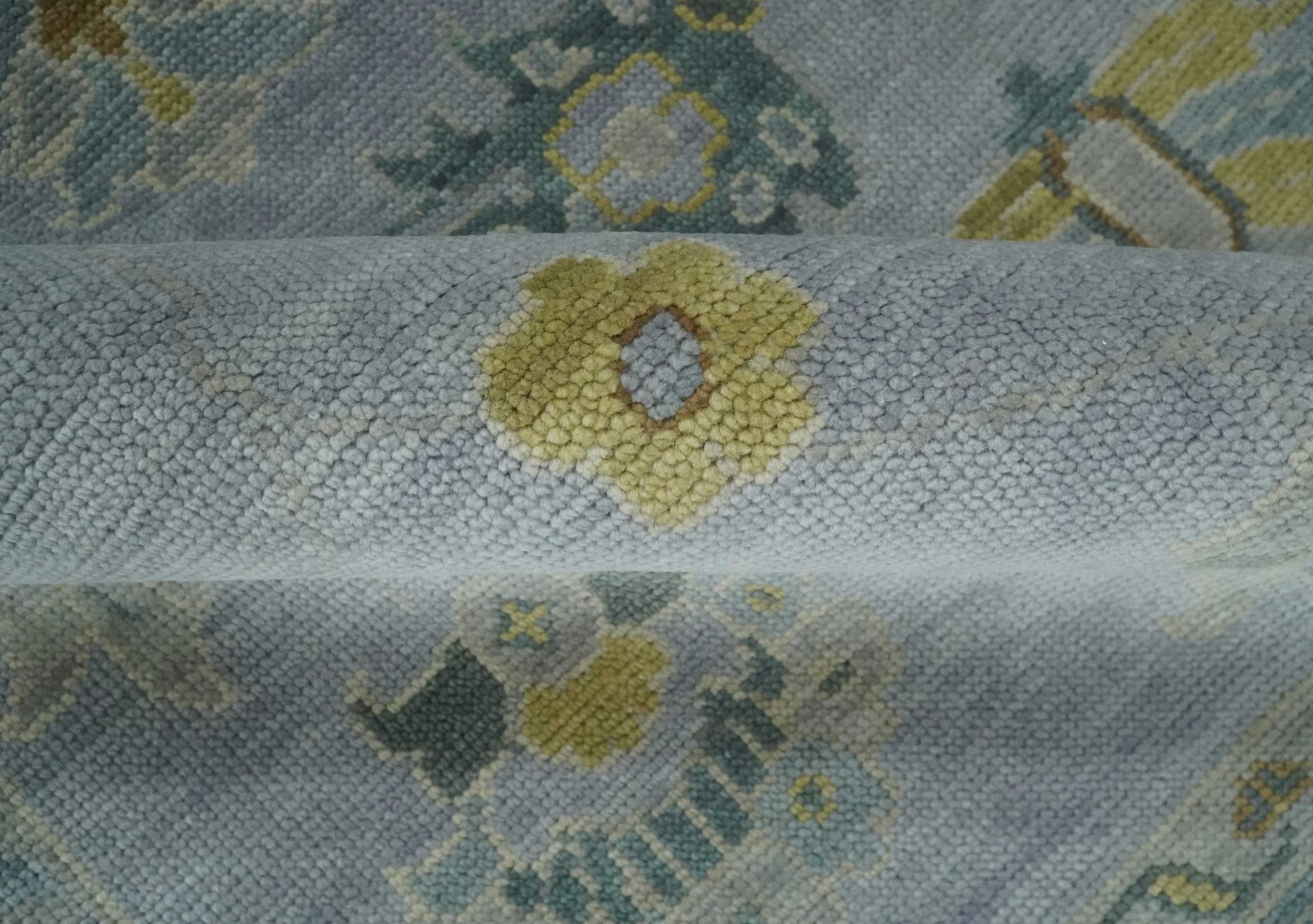 Antique Style Silver and Gray Traditional Hand knotted Oushak Custom Made wool Rug - Image 7