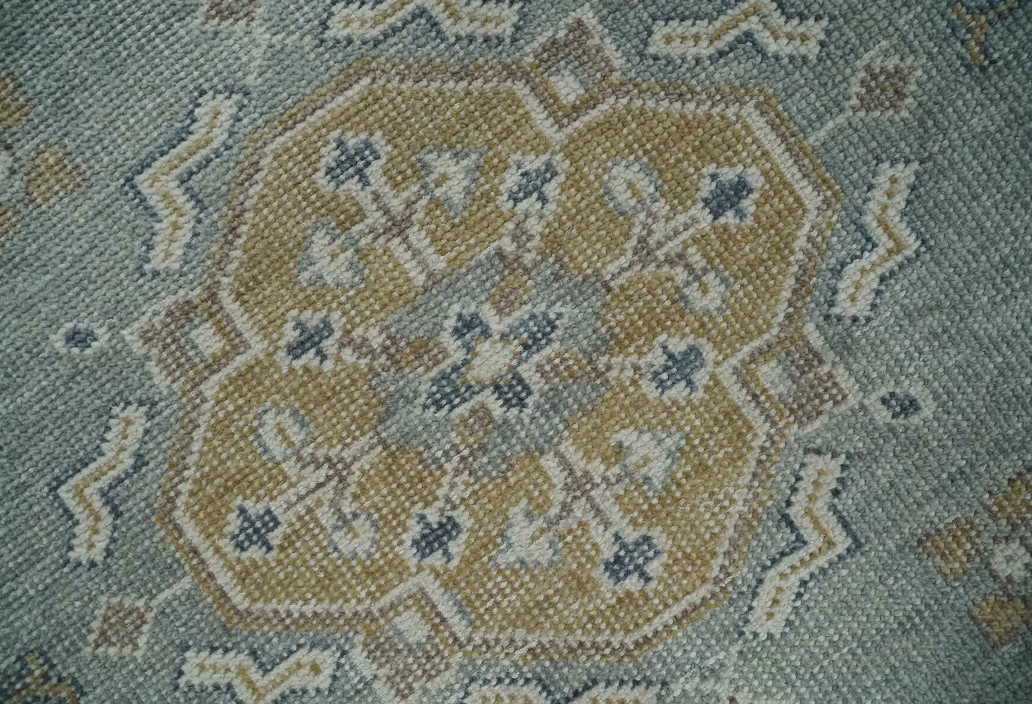 Custom Made Silver, Beige and Charcoal Traditional Hand knotted Mamluk design wool Area Rug - Image 4