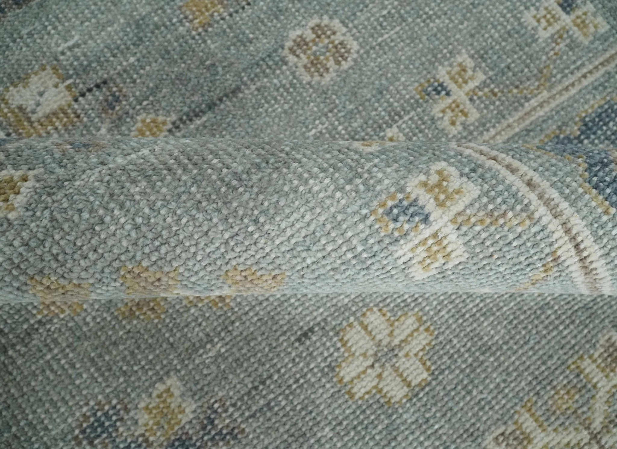 Custom Made Silver, Beige and Charcoal Traditional Hand knotted Mamluk design wool Area Rug - Image 7
