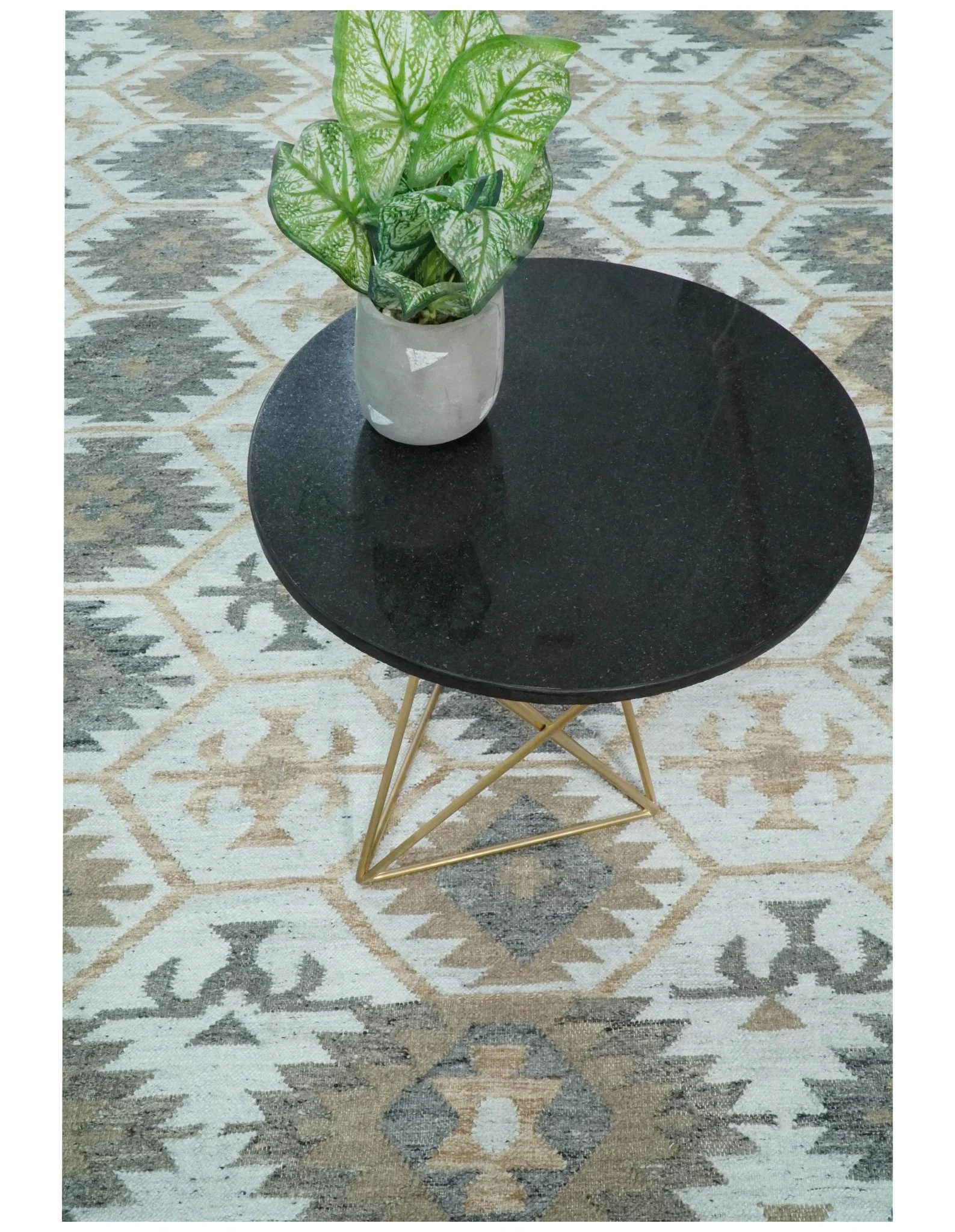 Silver, Brown and Gray Kilim Rug made with Fine wool and Viscose | SE4 - Image 2
