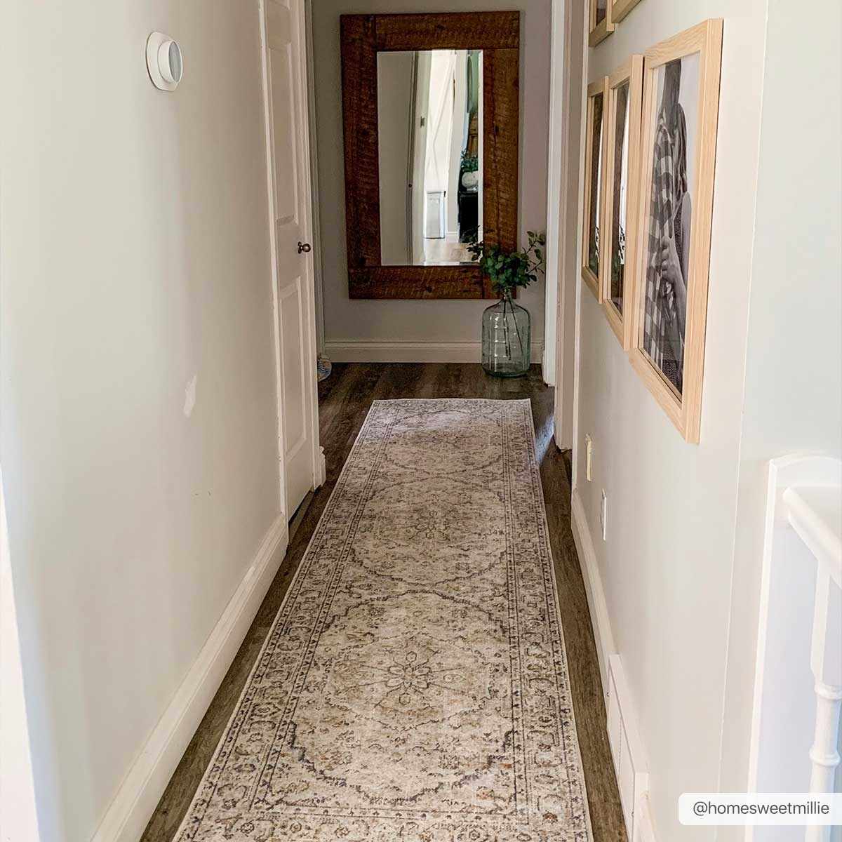 Silver, Charcoal and Beige Medallion Traditional Design Washable Area Rug - Image 3