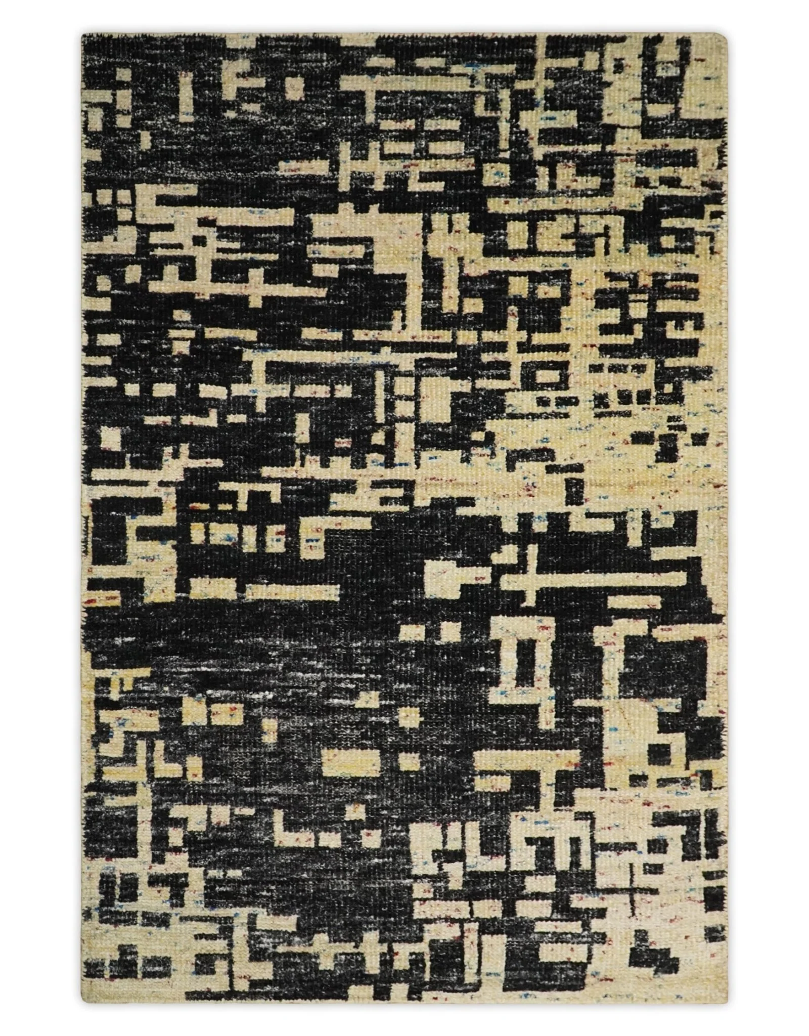 5x8 and 9x12 Hand Knotted Silver, Charcoal and Brown Modern Abstract Contemporary Recycled Silk Area Rug | OP29 - Image 13