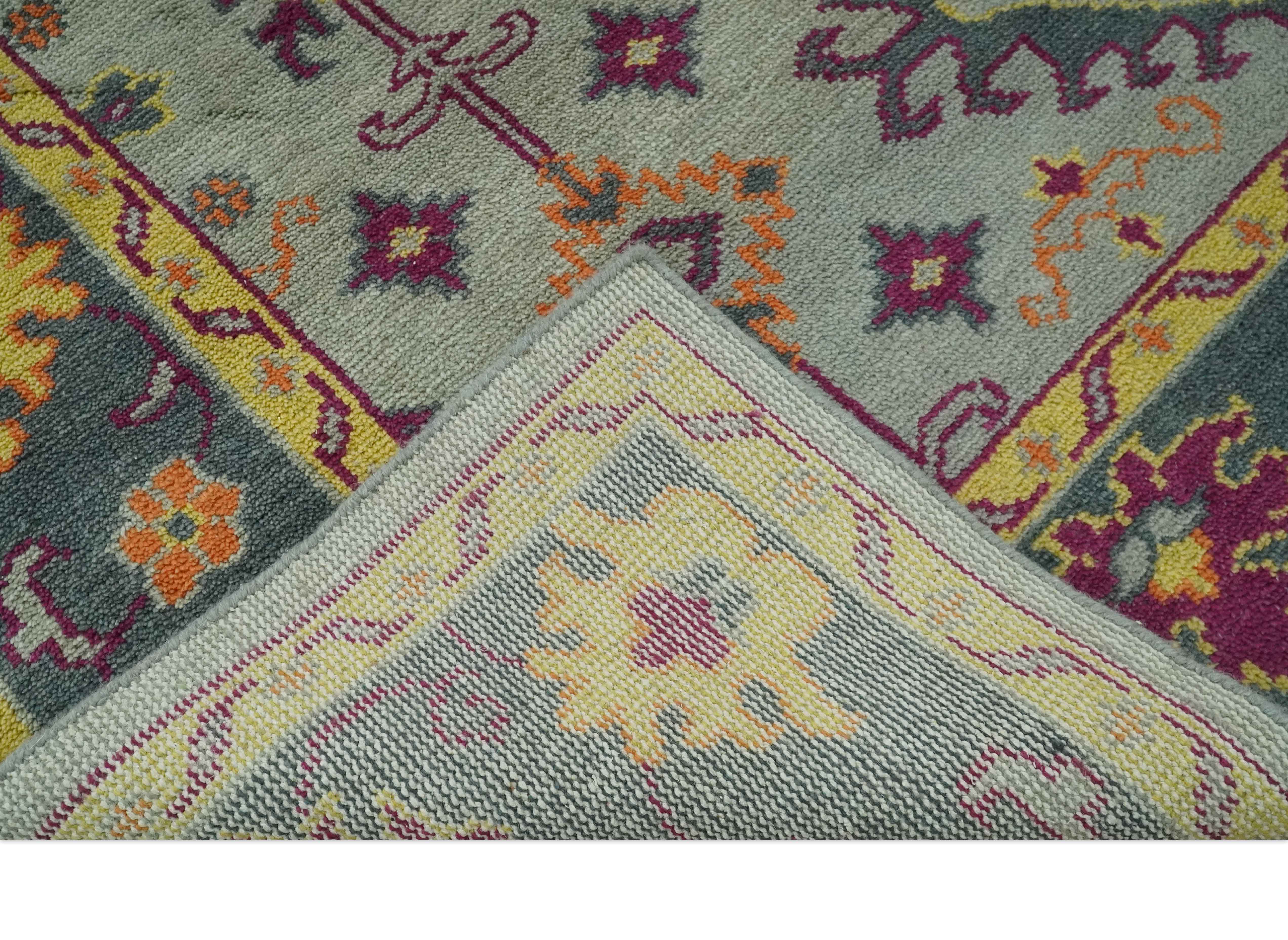 Custom Made Silver, Charcoal and Purple Traditional Oriental Hand Knotted wool Rug - Image 8