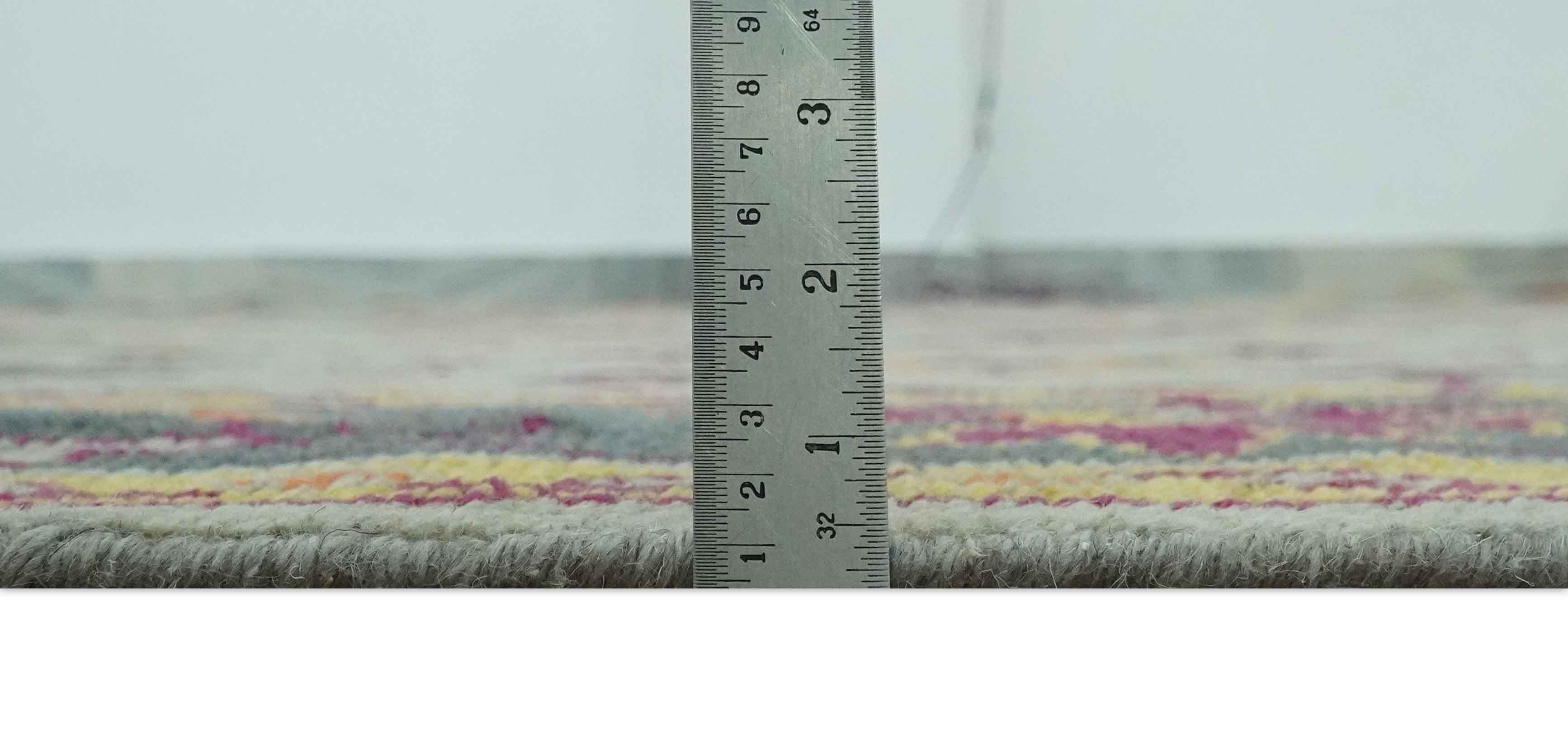 Custom Made Silver, Charcoal and Purple Traditional Oriental Hand Knotted wool Rug - Image 9