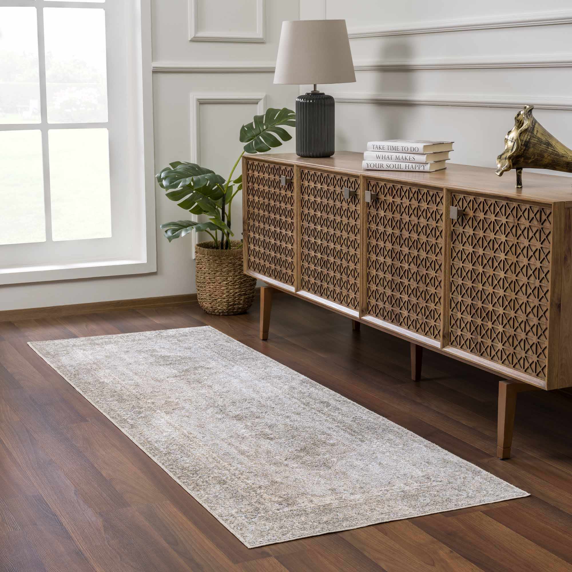 Silver, Gray and Brown Machine woven Traditional Machine washable area Rug - Image 10