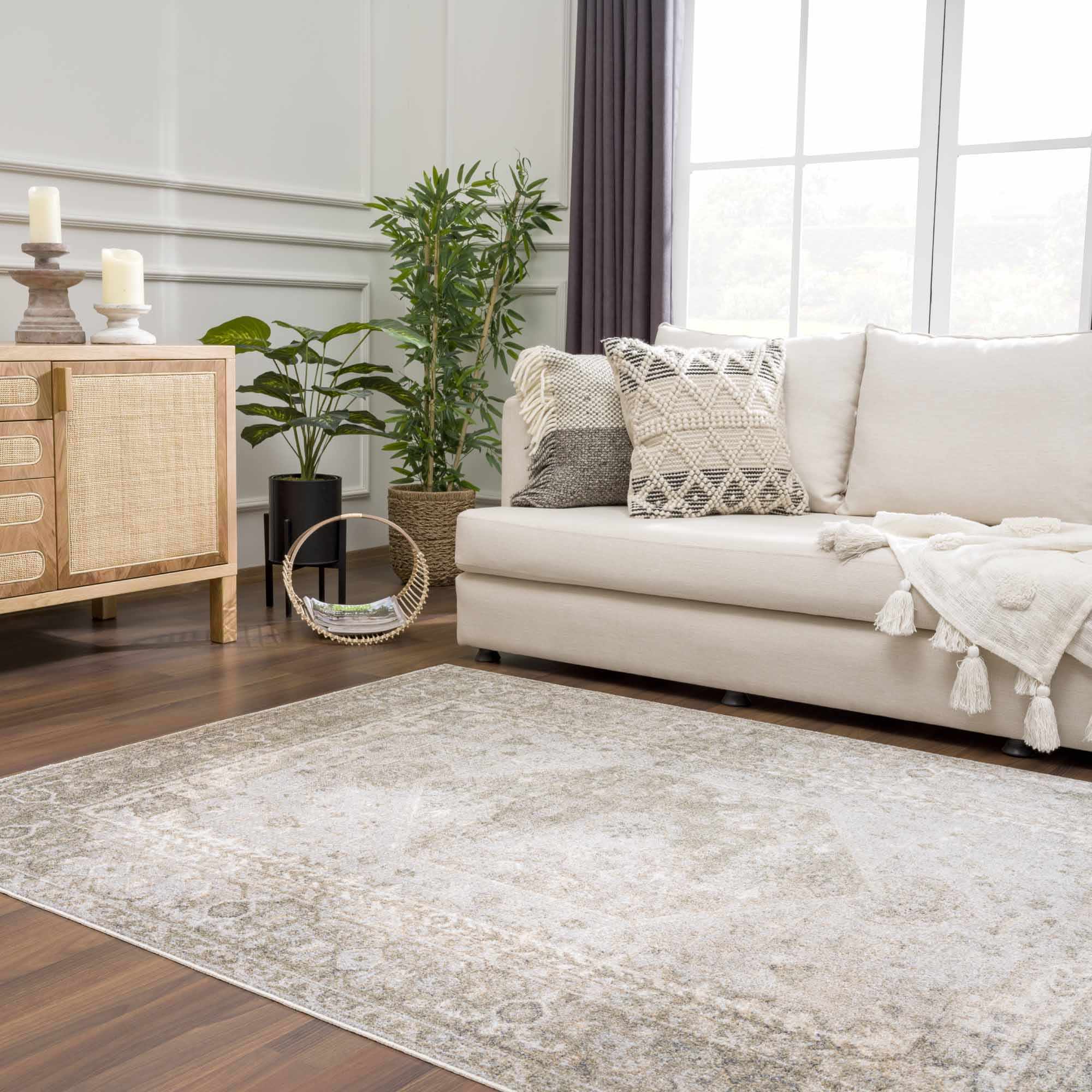 Silver, Gray and Brown Machine woven Traditional Machine washable area Rug - Image 12