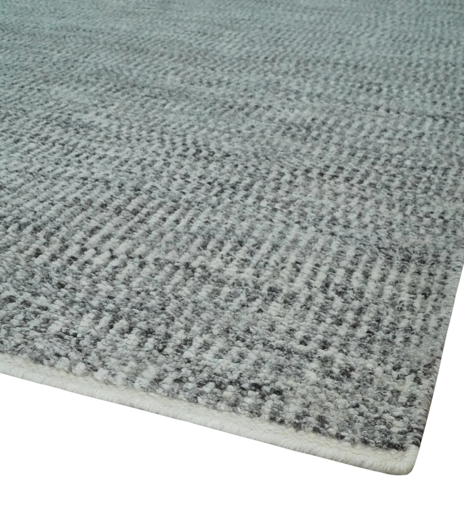 Silver, Gray and Charcoal Contemporary Hand knotted 6.6x10 wool Area Rug - Image 5