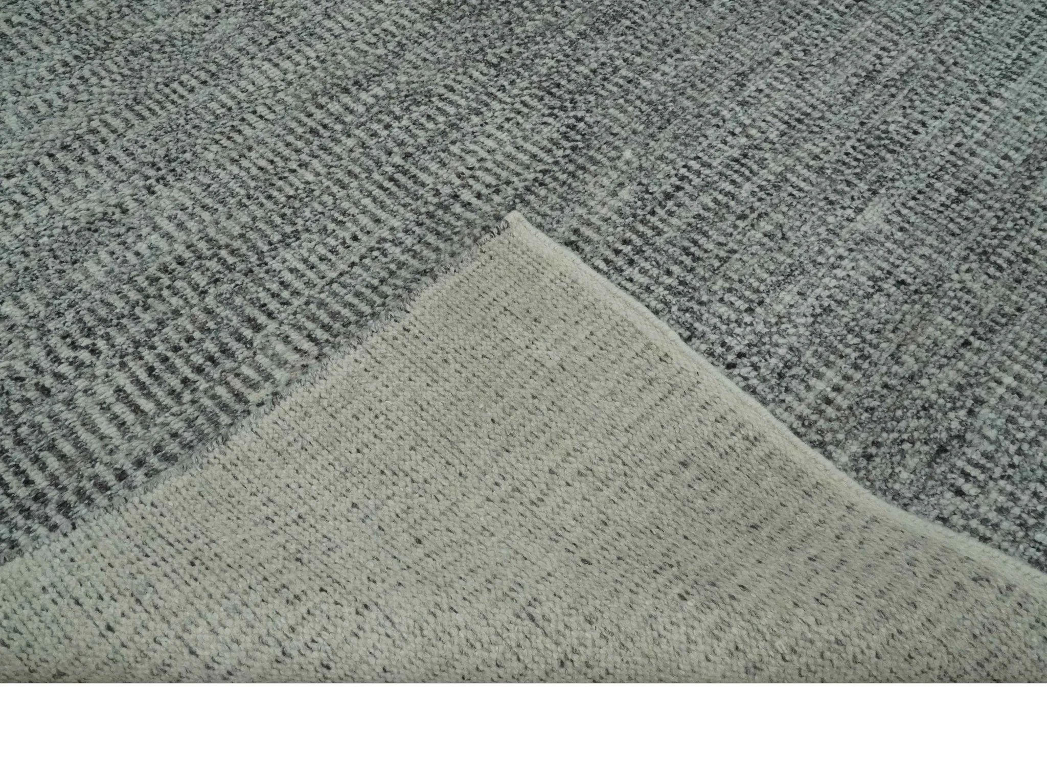 Silver, Gray and Charcoal Contemporary Hand knotted 6.6x10 wool Area Rug - Image 8