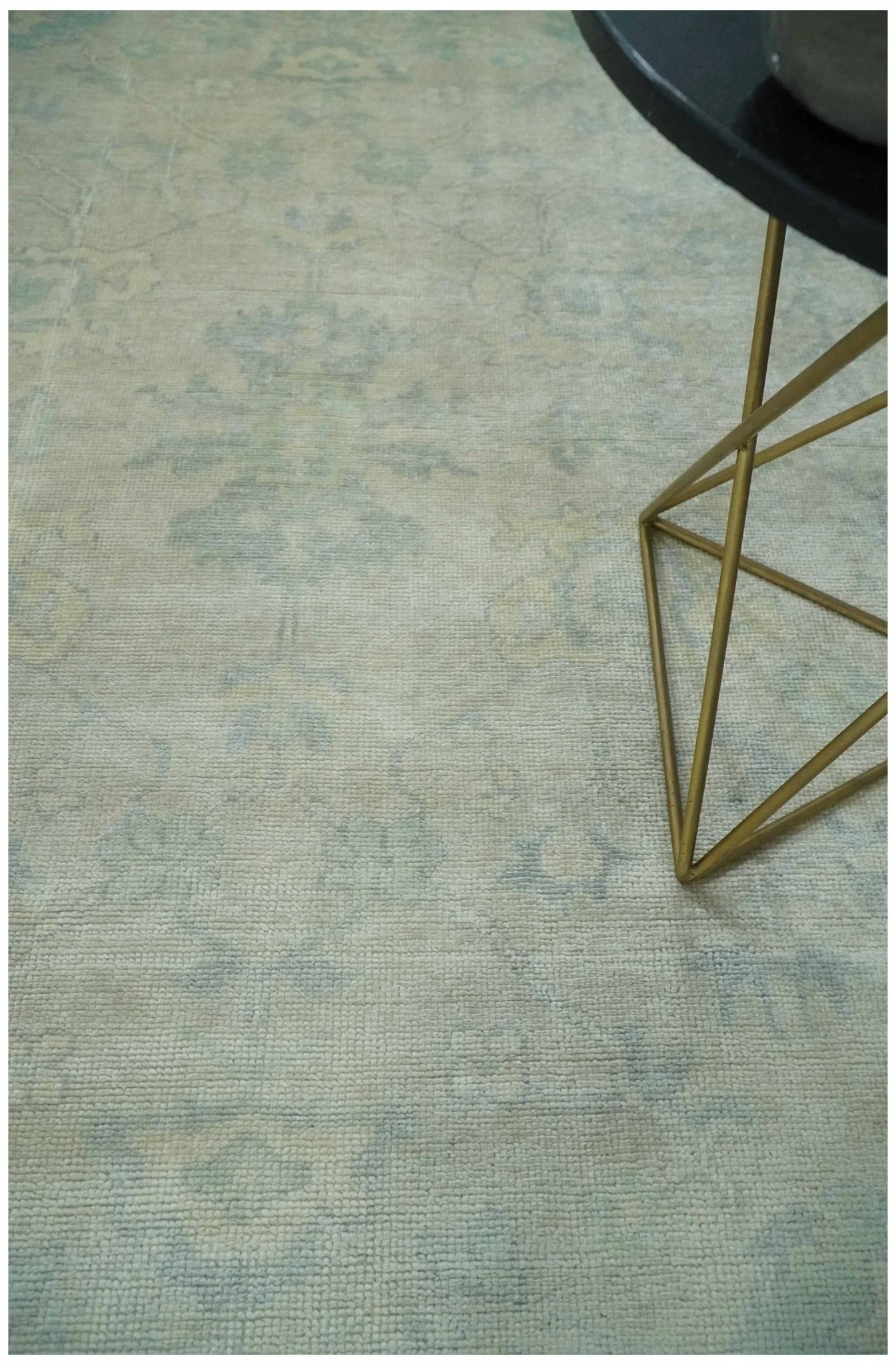 Antique Finish Silver, Gray and Charcoal Hand Knotted Oriental Oushak 8x10 wool Area Rug - Image 2