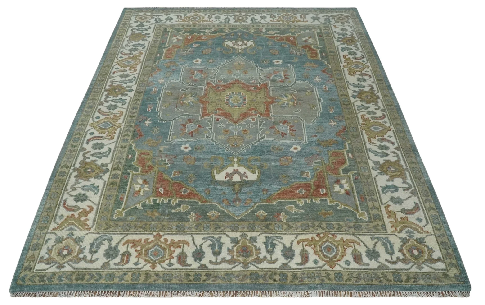 9x12 Silver, Gray and Ivory Hand Knotted Traditional Wool Area Rug - Image 10