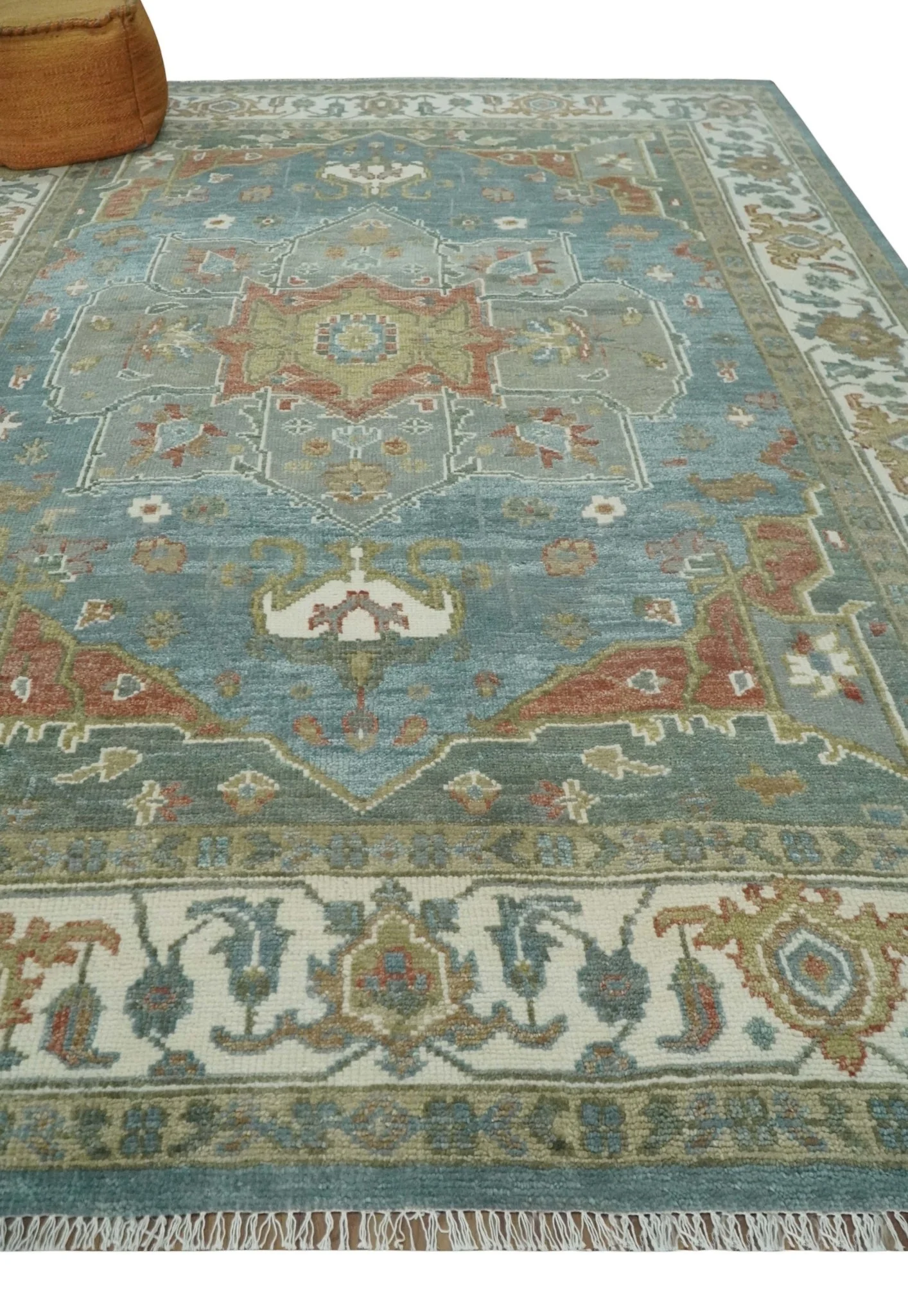 9x12 Silver, Gray and Ivory Hand Knotted Traditional Wool Area Rug - Image 3