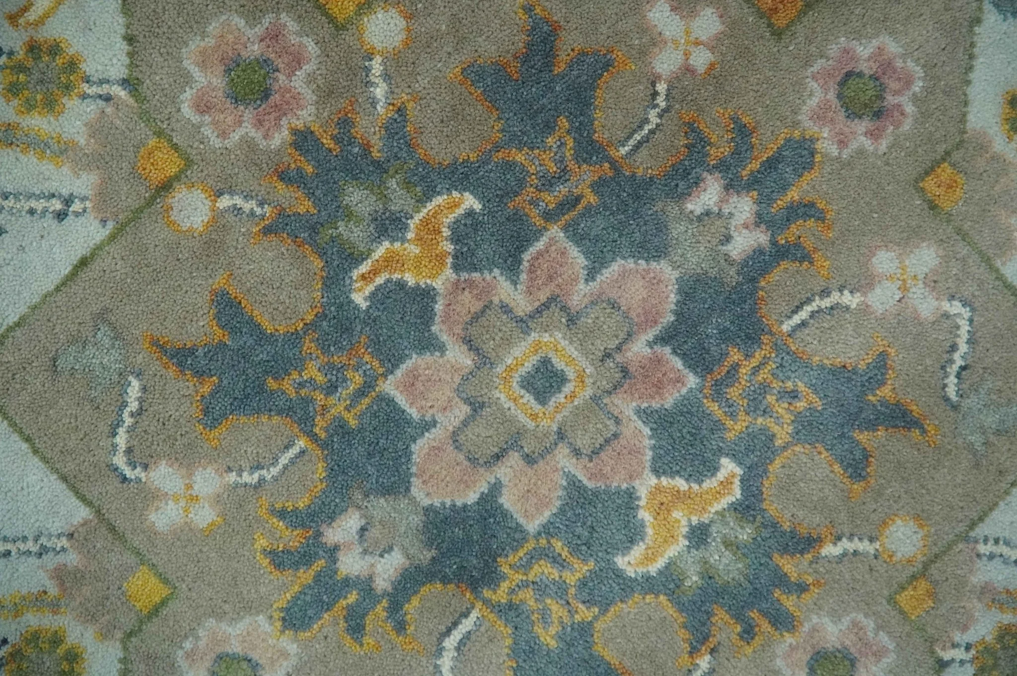 Silver, Teal and Taupe Hand knotted Traditional Heriz Serapi 9x12 Wool Area Rug - Image 4