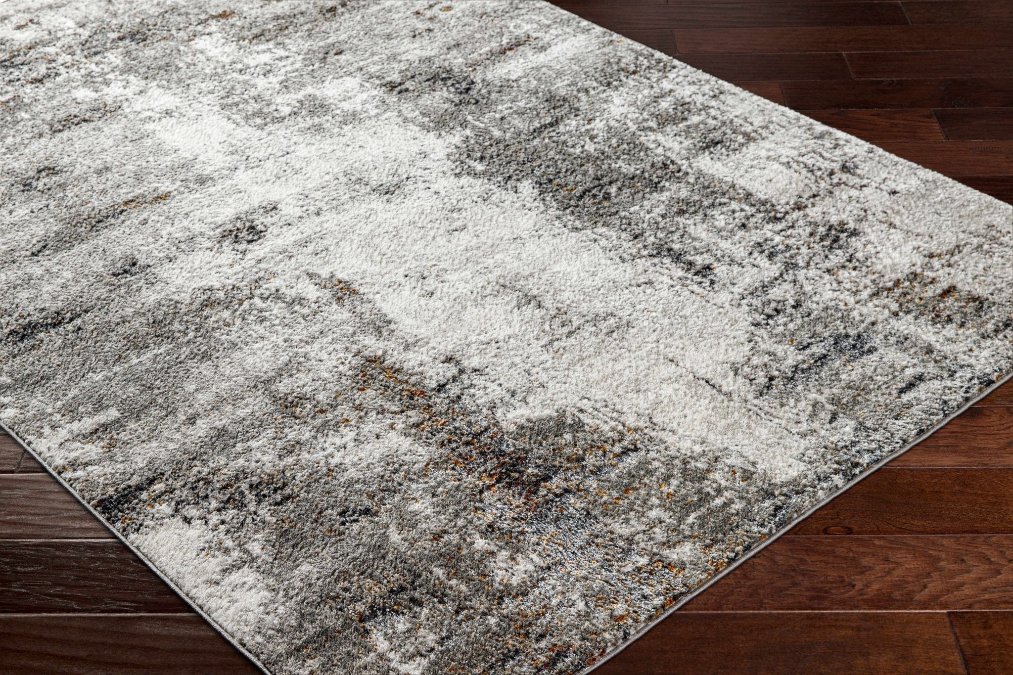 Silver, Gray, Charcoal and Gold Modern Area Rug - Image 3
