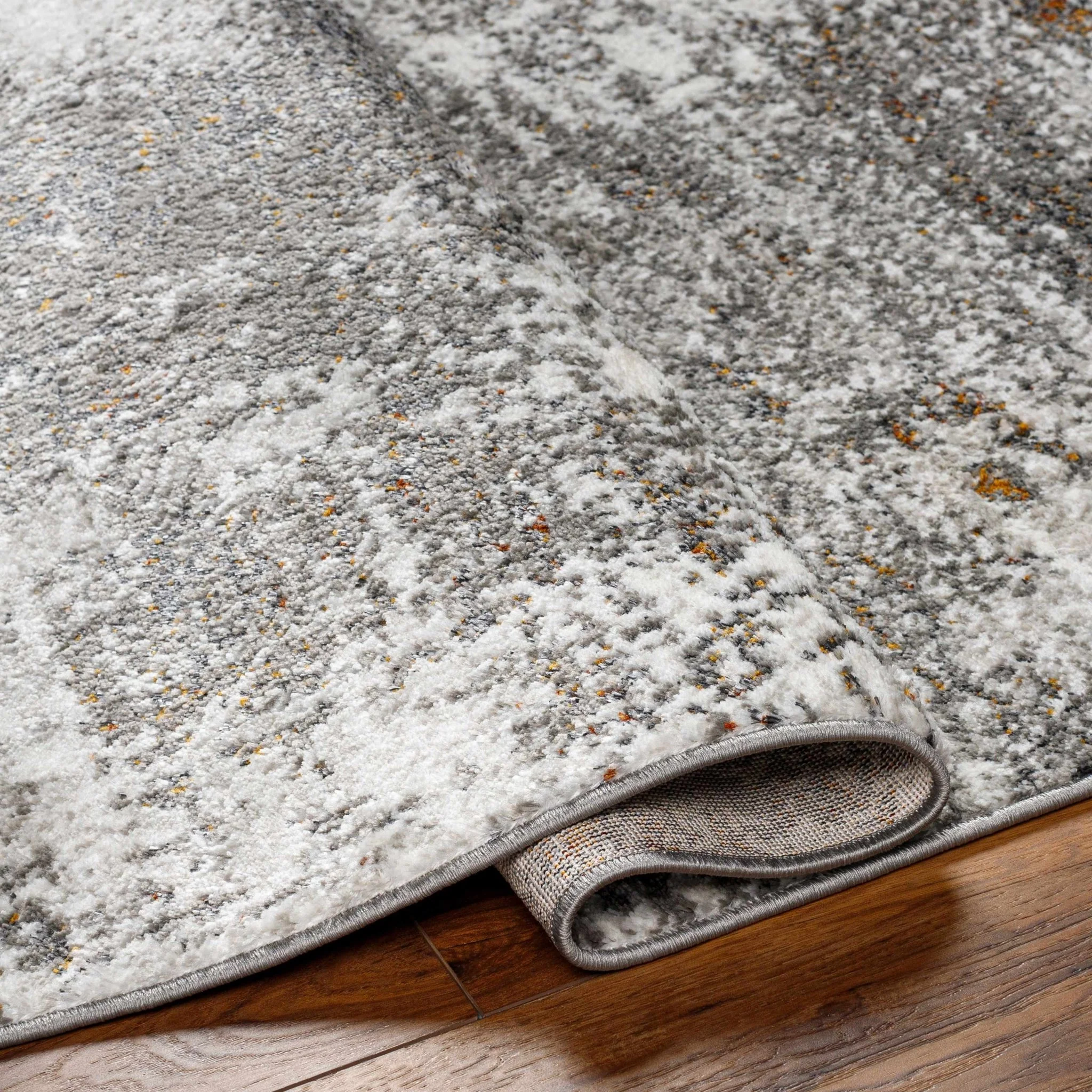 Silver, Gray, Charcoal and Gold Modern Area Rug - Image 4