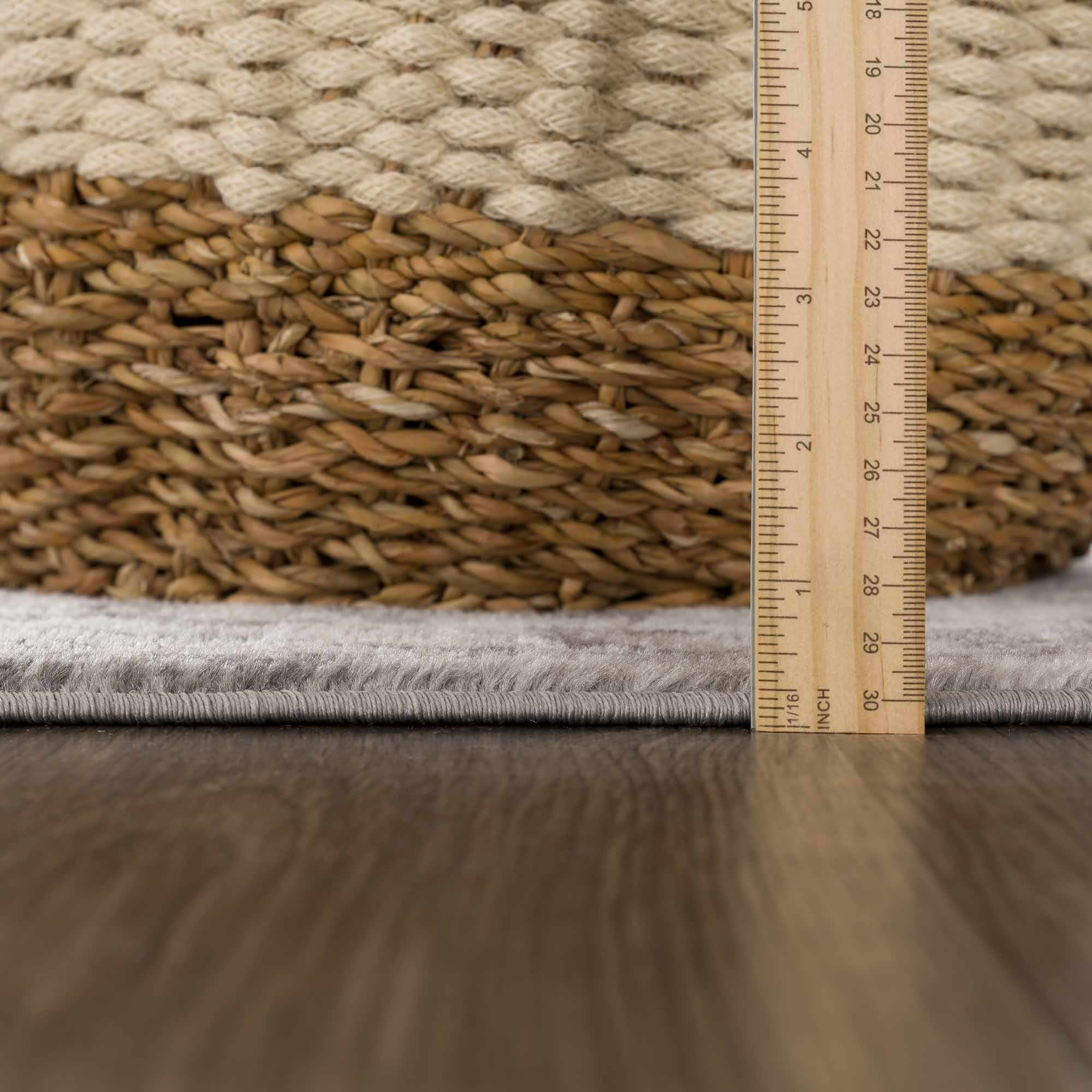 Silver, Gray and Charcoal Traditional Medallion Design Jute Backing Area Rug - Image 11