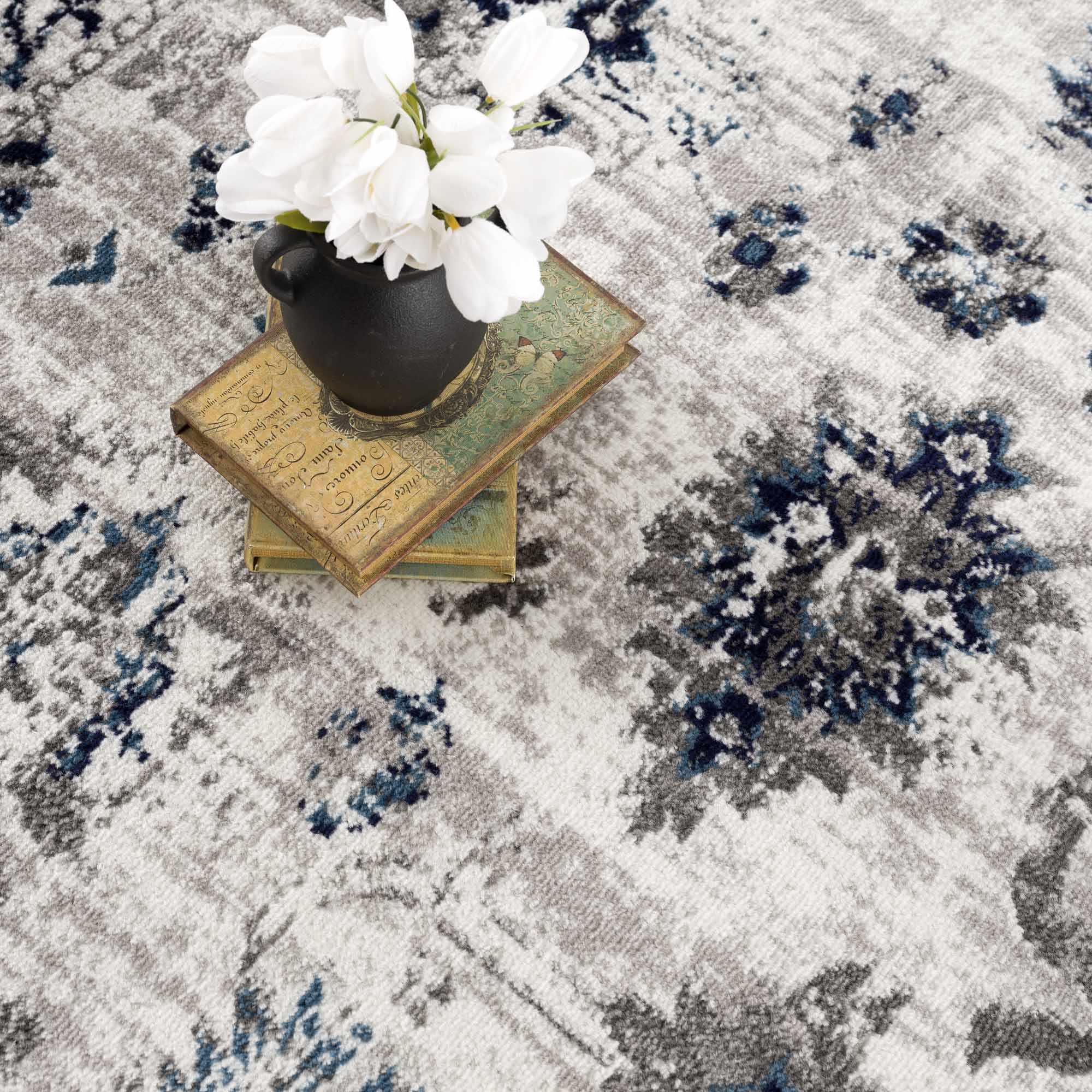 Silver, Gray, Teal and Charcoal Traditional Oushak Design Area Rug - Image 13