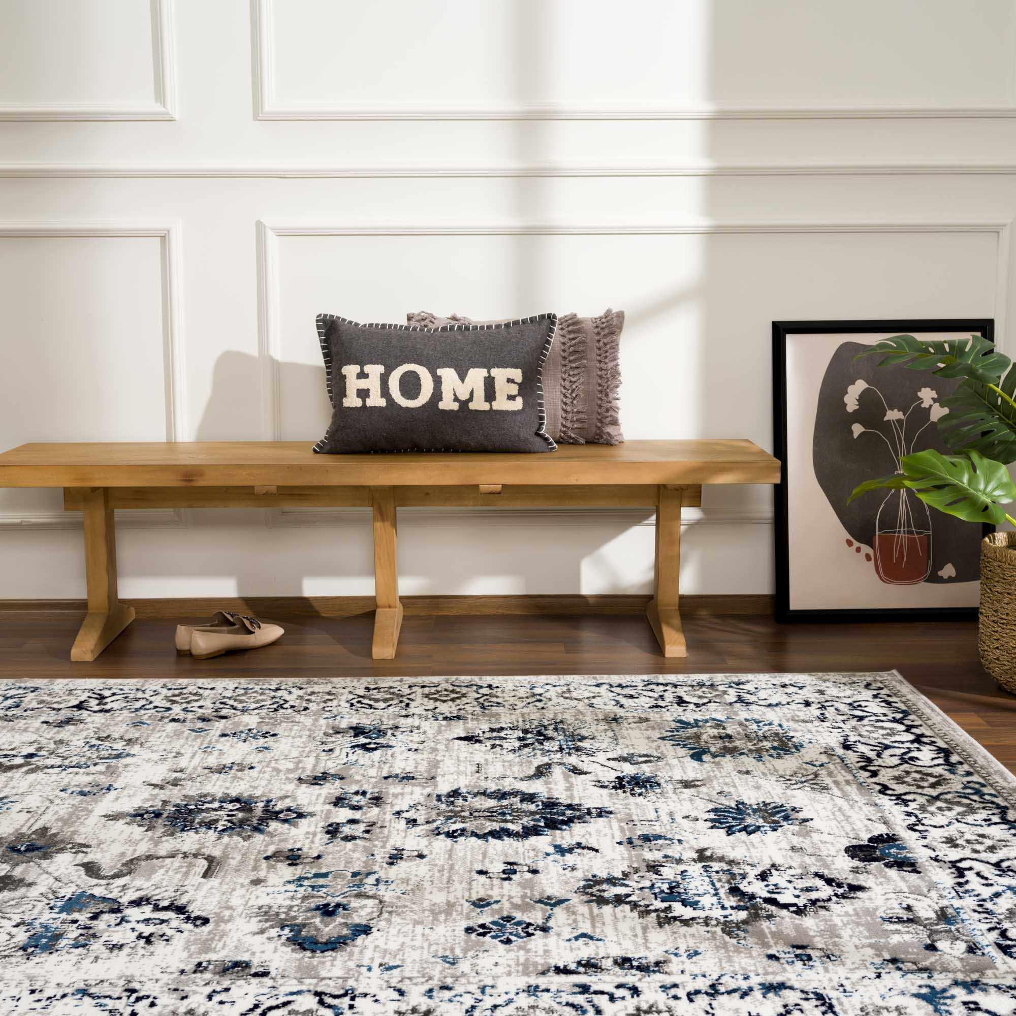 Silver, Gray, Teal and Charcoal Traditional Oushak Design Area Rug - Image 16