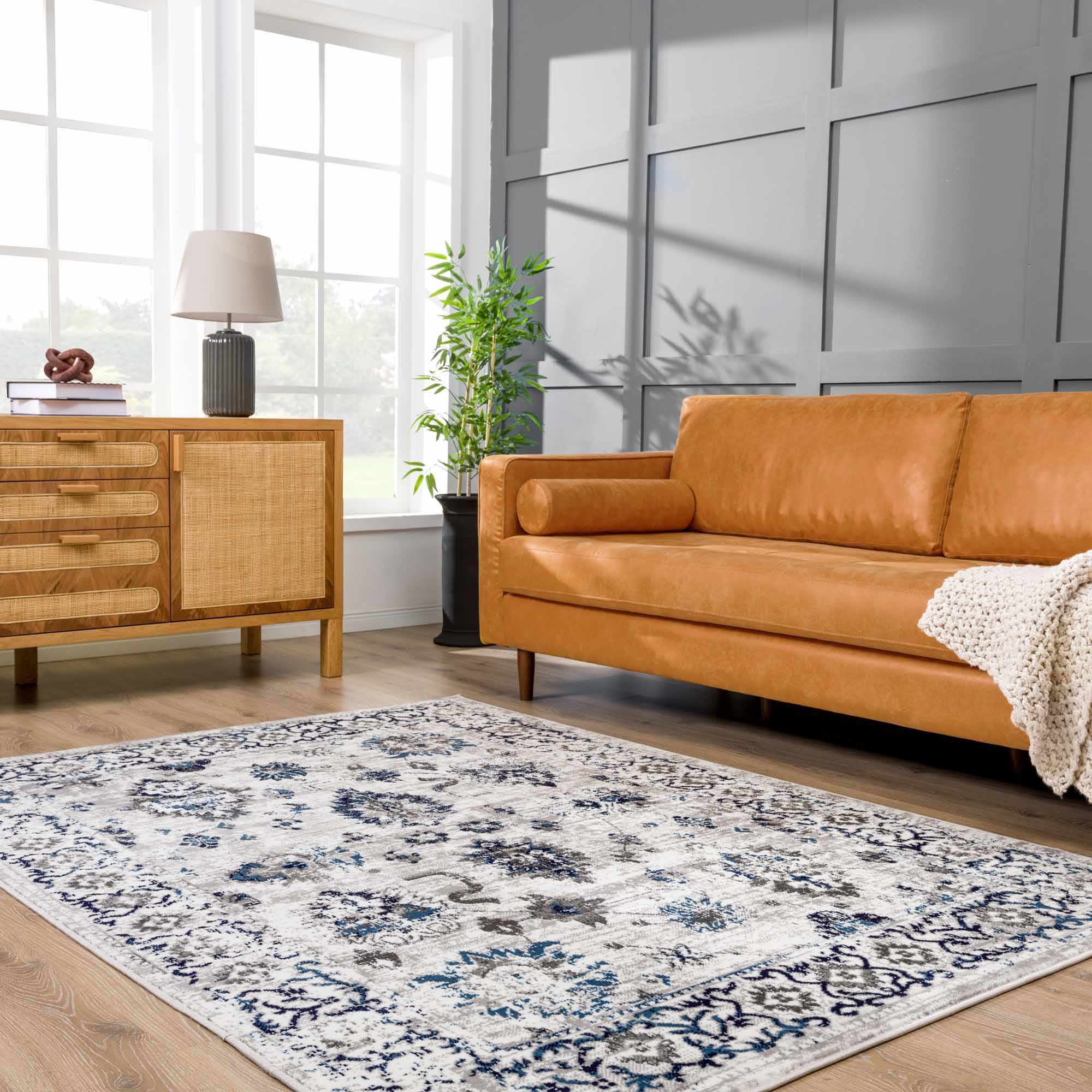 Silver, Gray, Teal and Charcoal Traditional Oushak Design Area Rug - Image 17