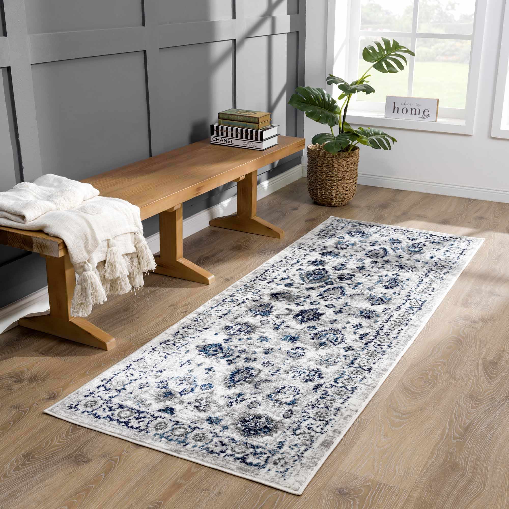 Silver, Gray, Teal and Charcoal Traditional Oushak Design Area Rug - Image 3