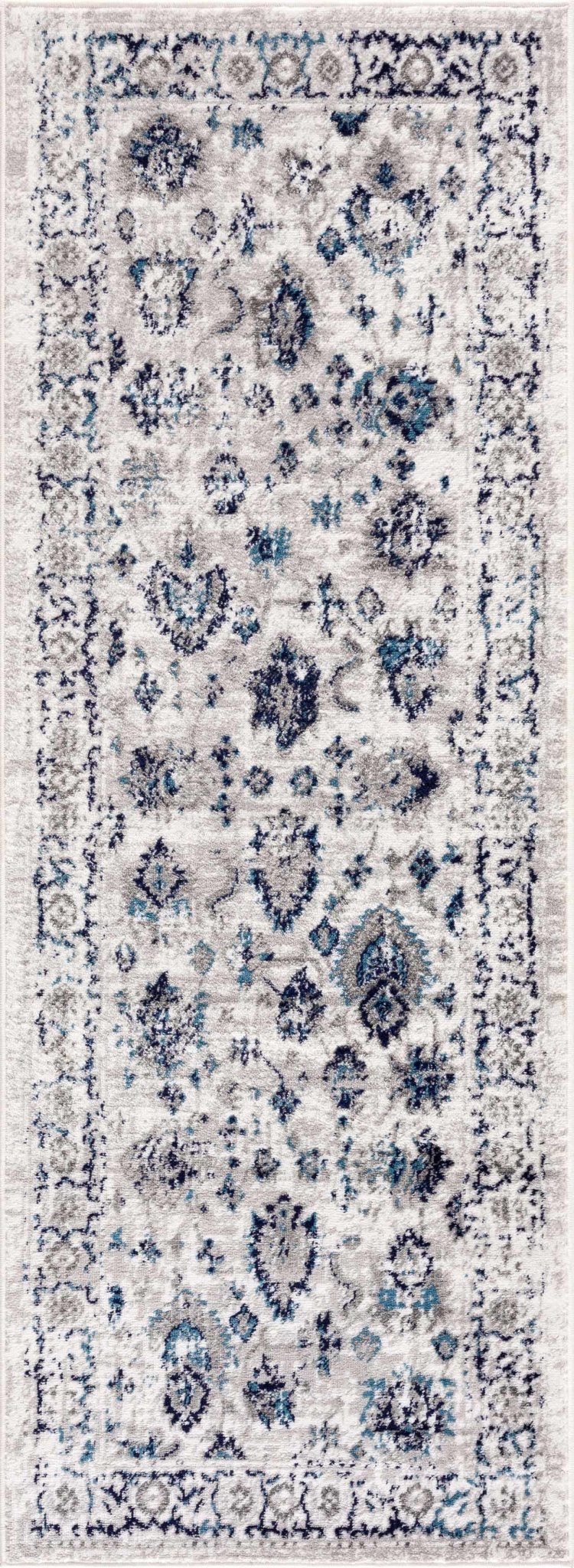 Silver, Gray, Teal and Charcoal Traditional Oushak Design Area Rug - Image 4