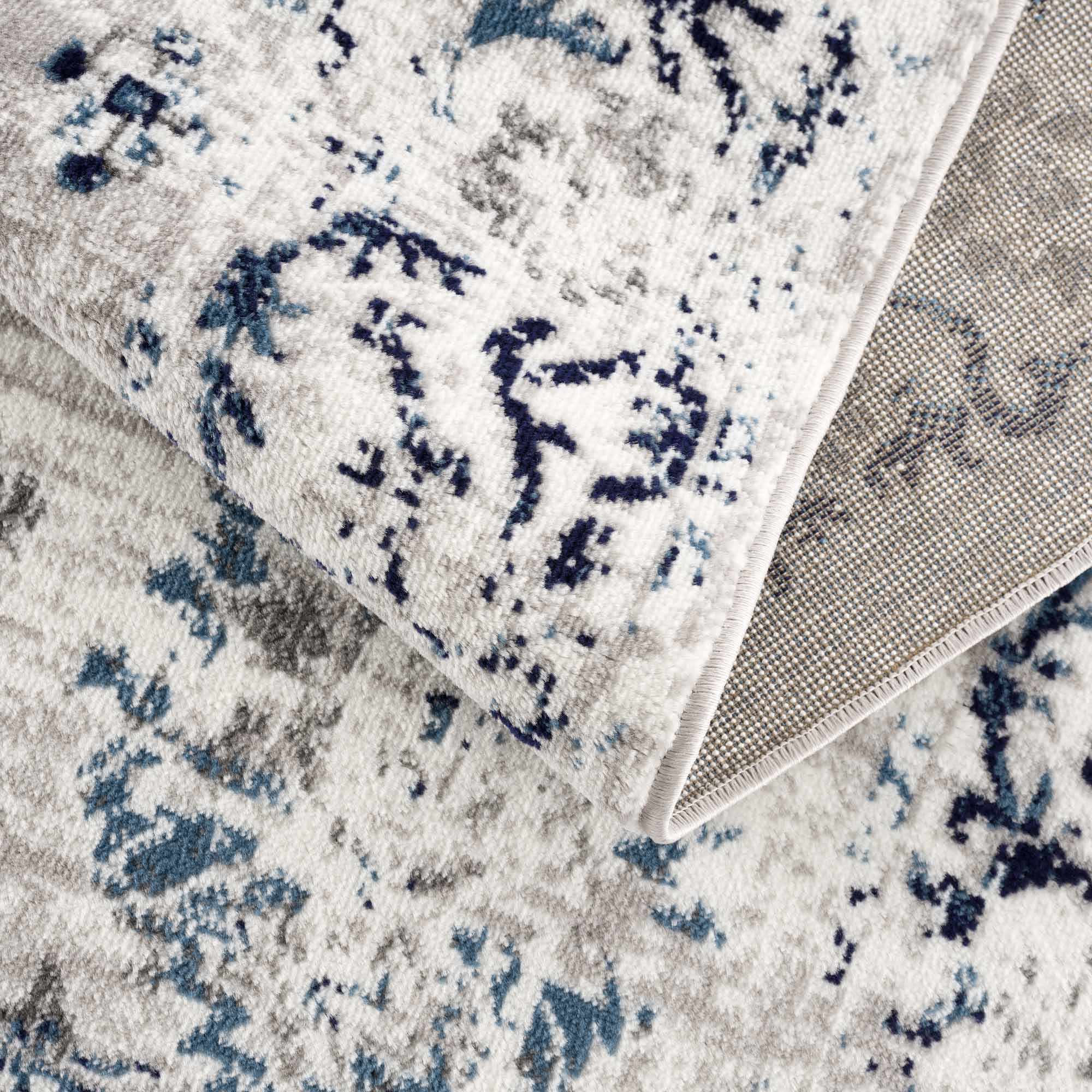 Silver, Gray, Teal and Charcoal Traditional Oushak Design Area Rug - Image 6