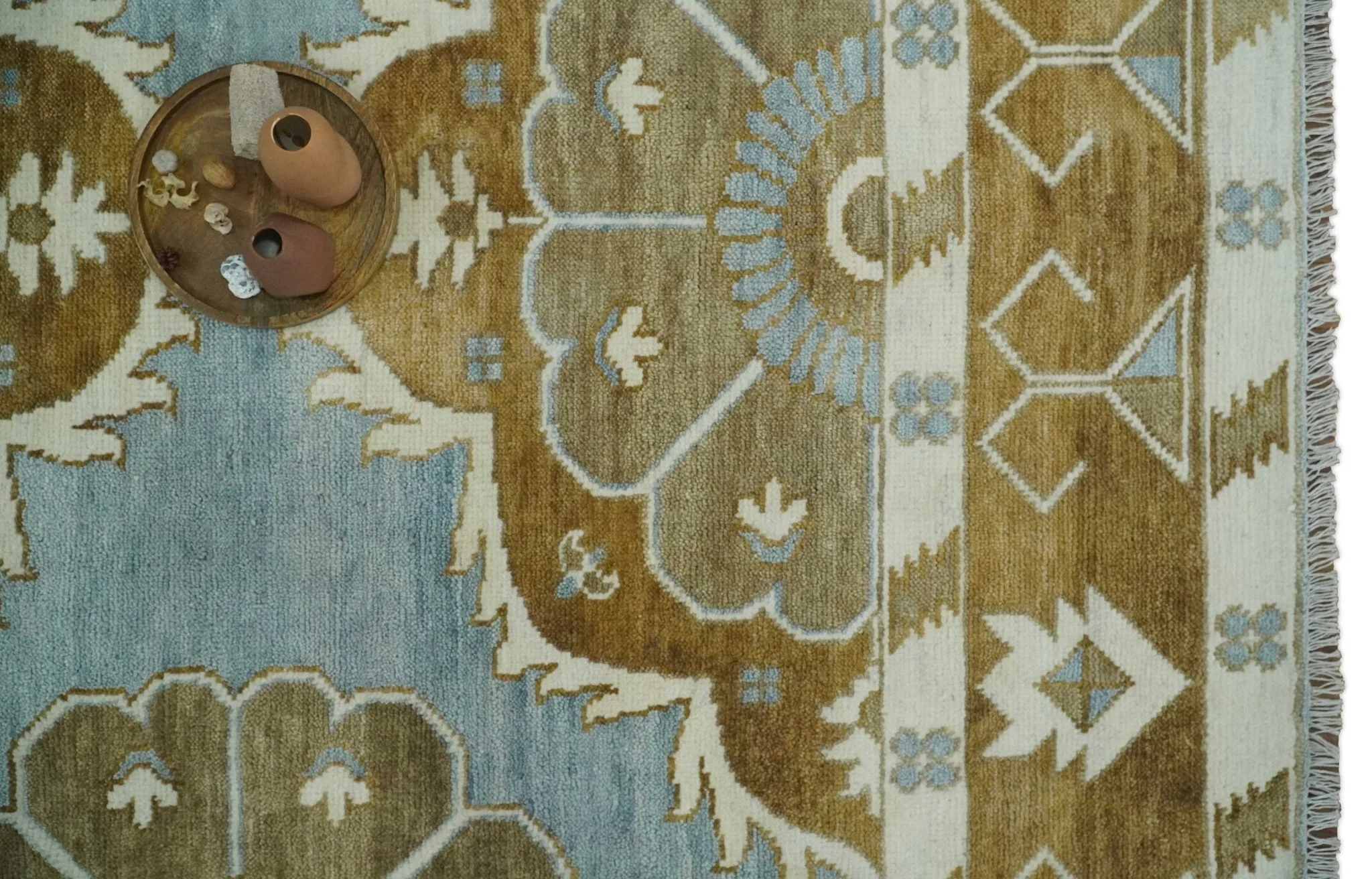 Silver, Olive and Ivory Traditional Medallion Large Floral Design Hand knotted 9x12 wool Rug - Image 12