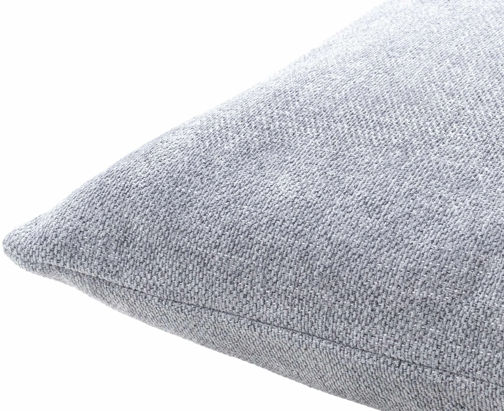 Natural Linen look Silver Textured Contemporary Square Throw Pillow - Image 2
