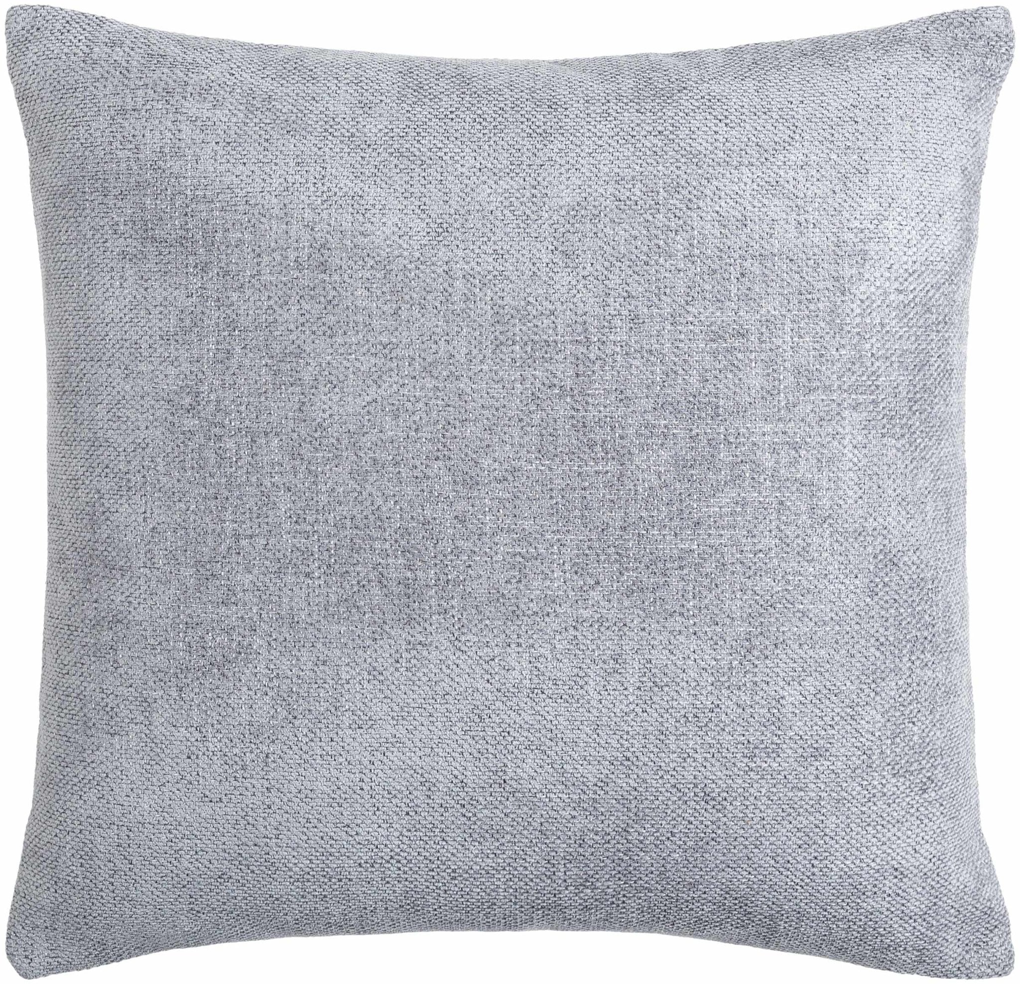 Natural Linen look Silver Textured Contemporary Square Throw Pillow - Image 4