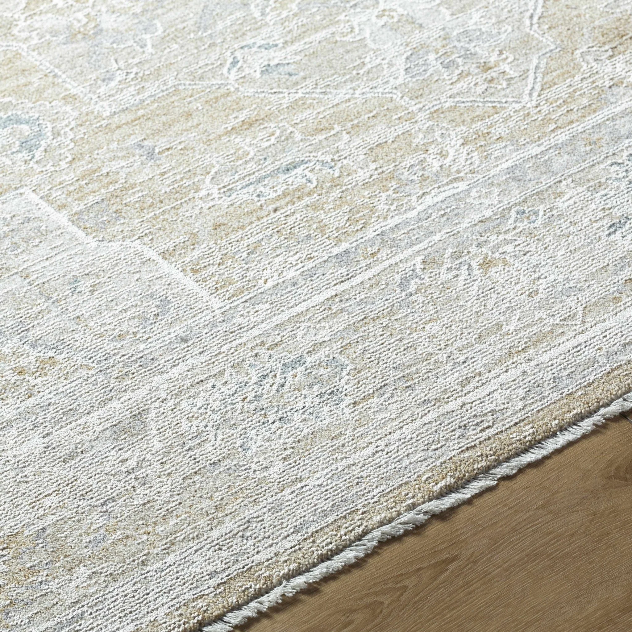 Silver Traditional Medallion Machine Woven Rug - Image 5