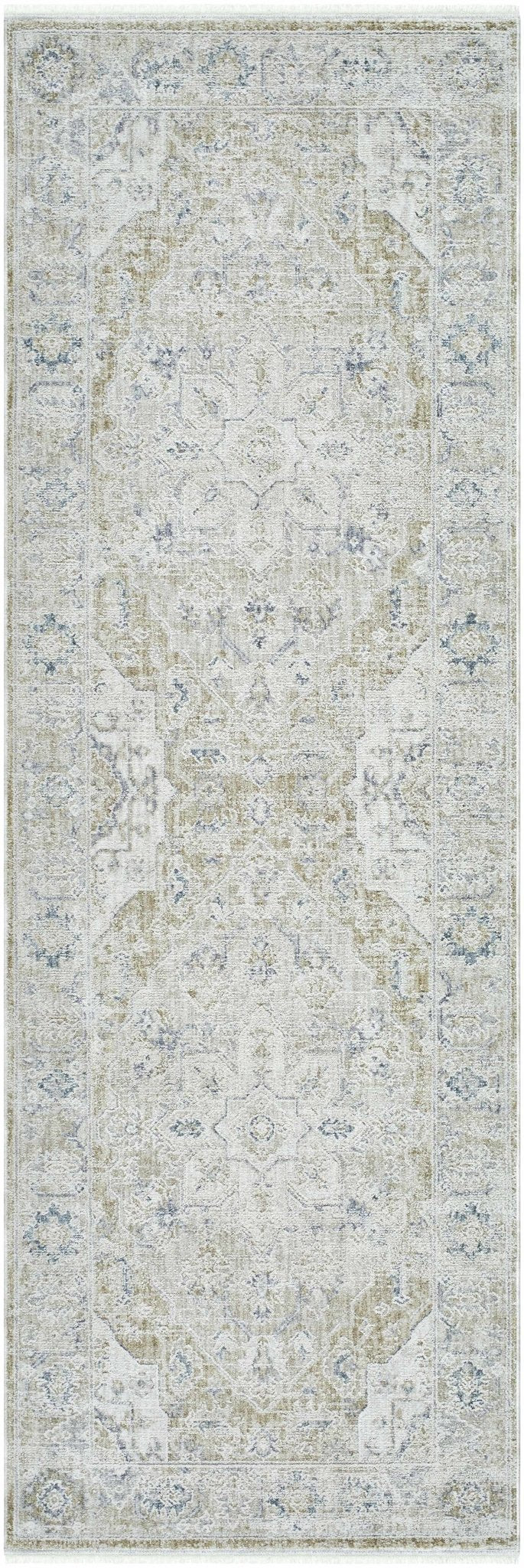 Silver Traditional Medallion Machine Woven Rug - Image 7