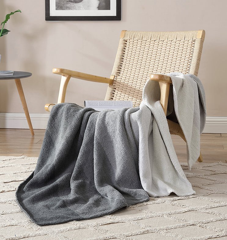 Simple and Elegant Granite and Marigold Striped Lightweight Throw - Image 3