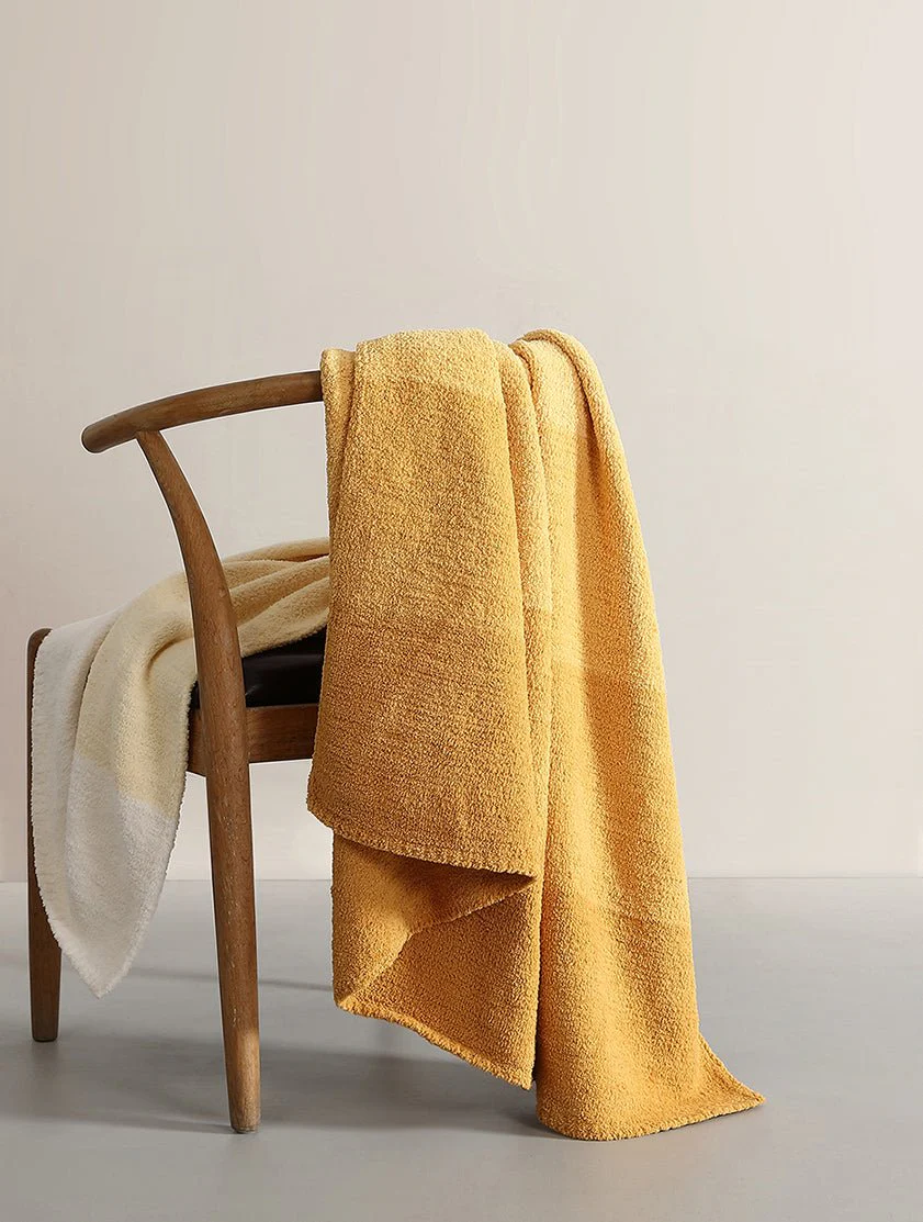 Simple and Elegant Granite and Marigold Striped Lightweight Throw - Image 6