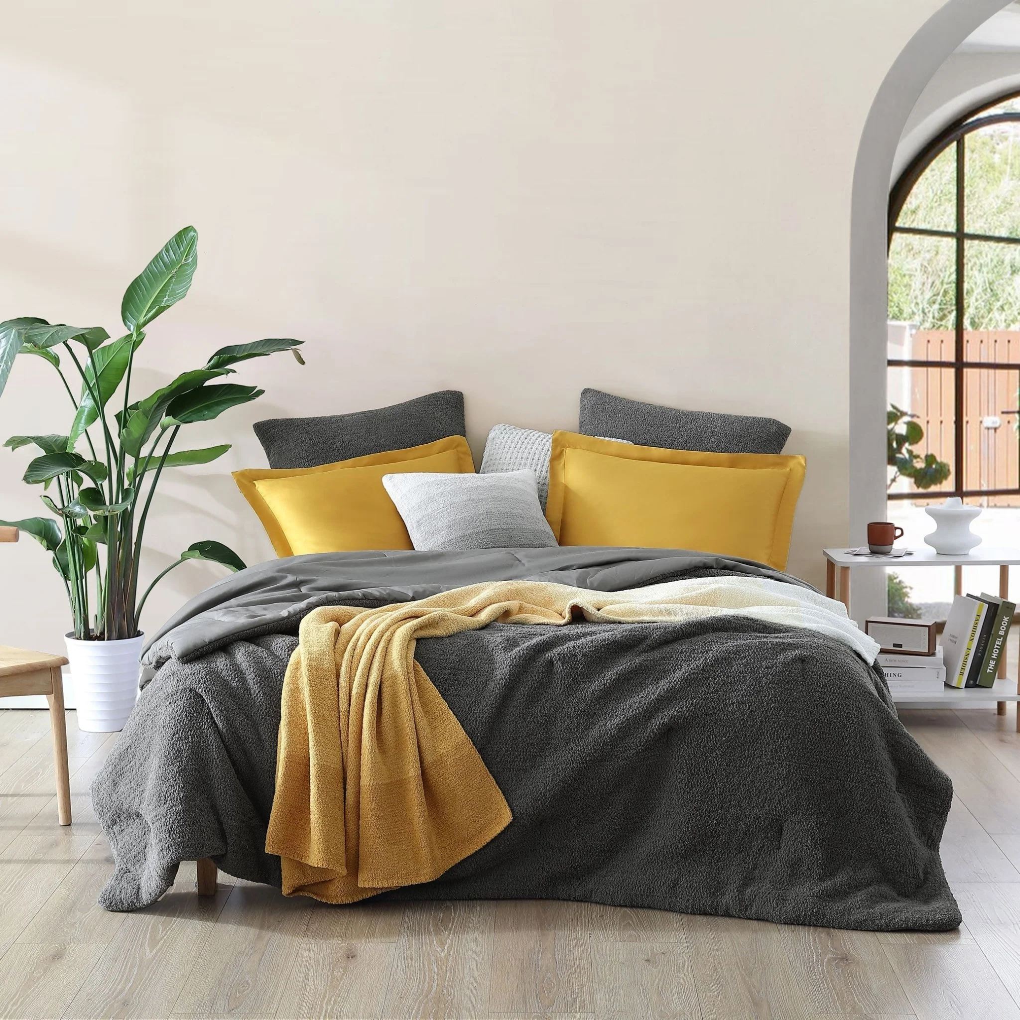 Simple and Elegant Granite and Marigold Striped Lightweight Throw - Image 7