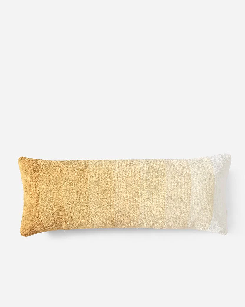 Simple and Elegant Granite and Marigold Striped Lumbar Pillow - Image 4